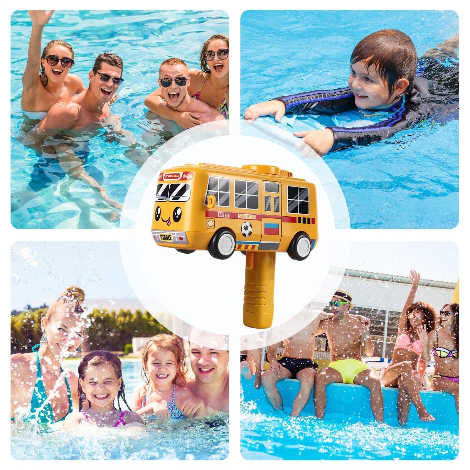 Pistole ad Acqua Giocattolo Esterno a Forma di Auto Elettrico Ricaricabile | Pistola Automatica per Piscina a Spruzzo per Bambini Adulti Giardino Spiaggia Giochi Festa