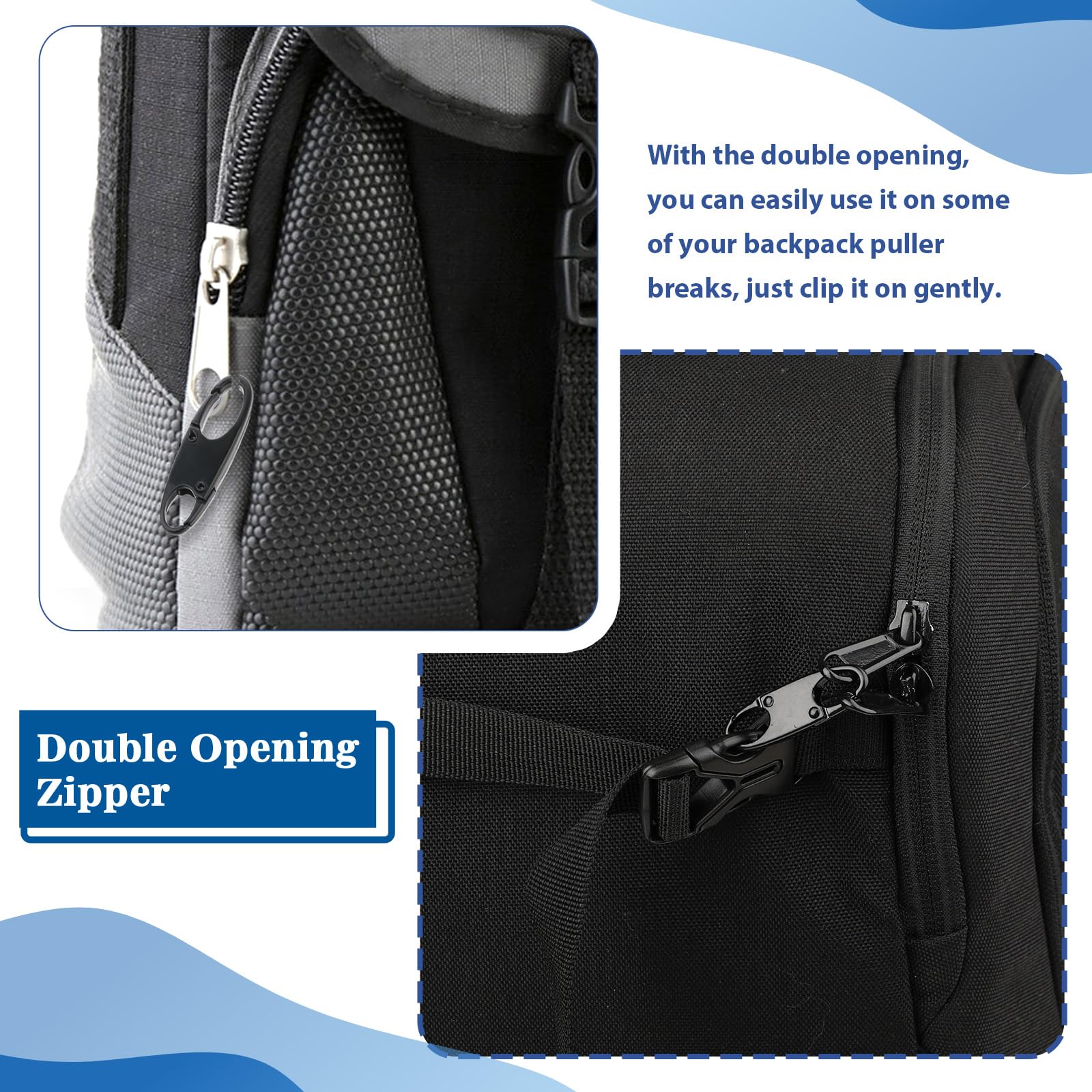 Lot De 6 Cadenas Pour Fermeture éclair - Antivol Double Face Pour Valises Et Sacs - Voyage