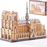 ROBOTIME 3D Wooden Puzzles for Adults, Scale 1: 460 Notre Dame de Paris Building Set, Architecture Wooden Model Kit Creative Gift