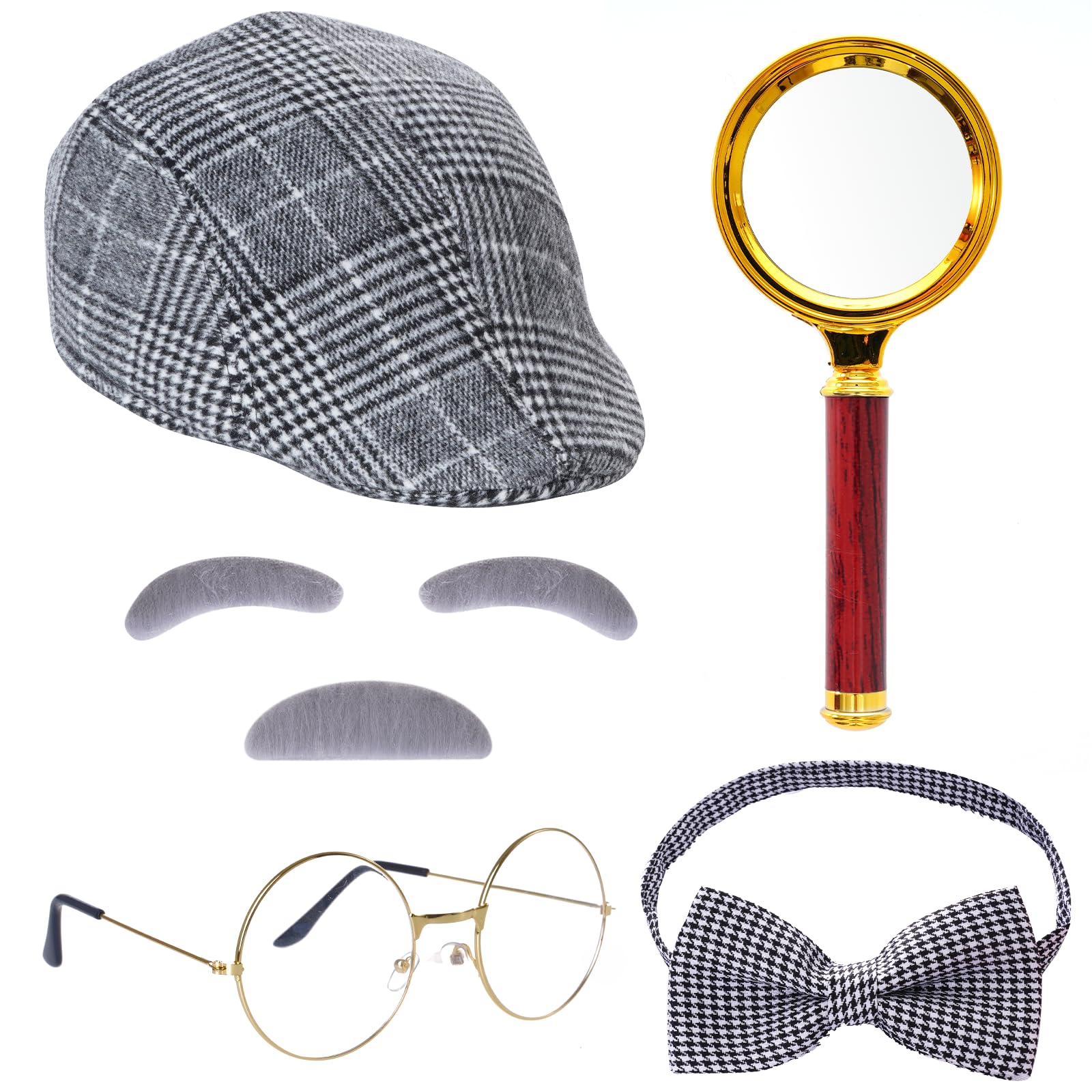 HOVEOX Detective Costume Detective Hat Accessories Set for Halloween Costumes