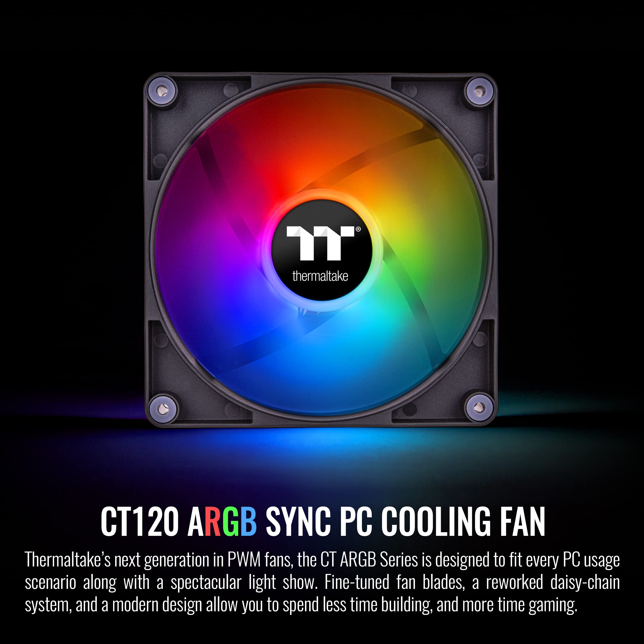 Thermaltake CT140 ARGB Sync PC Fan 2 Pack 140mm Hydraulisches Rad扇叶静音黑 - Dettaglio
