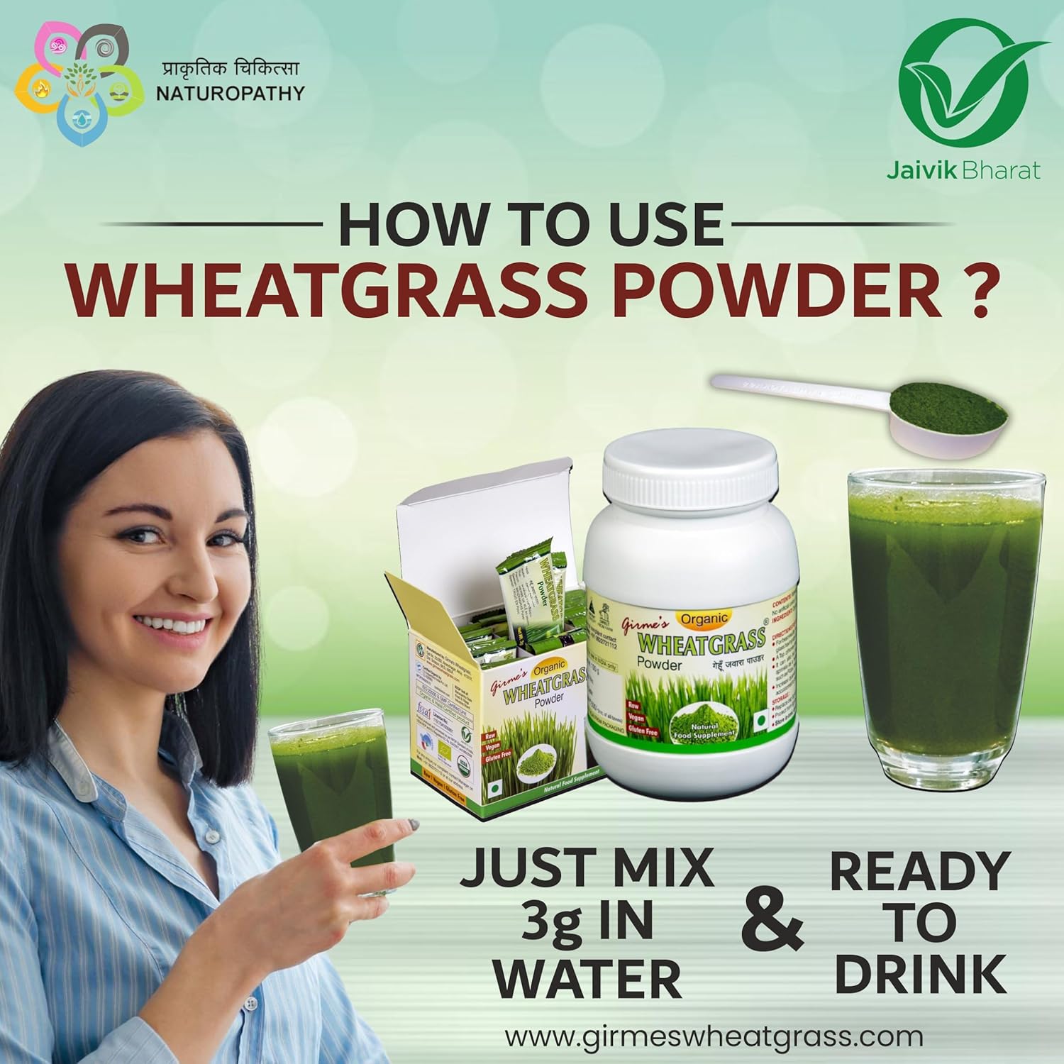 Girme's Wheatgrass Powder 100g Bottle 4 81NQWbcadmL. SL1500