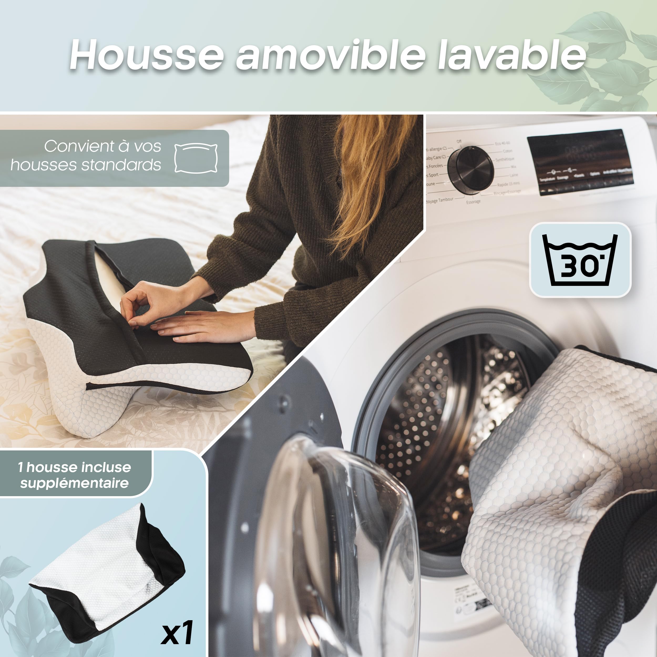 Oreiller Ergonomique Cervical à Mémoire de Forme pour Améliorer Le Sommeil