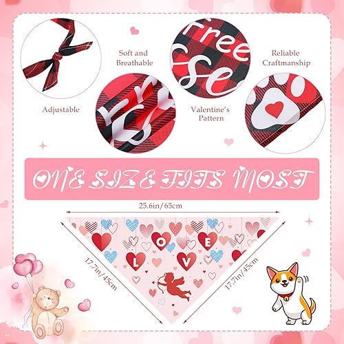 Miniatura 4 de 30 bandanas para perro para el día de San Valentín baberos para perro de San Valentín disfraz de mascota para perro gato día de San Valentín pañuelo
