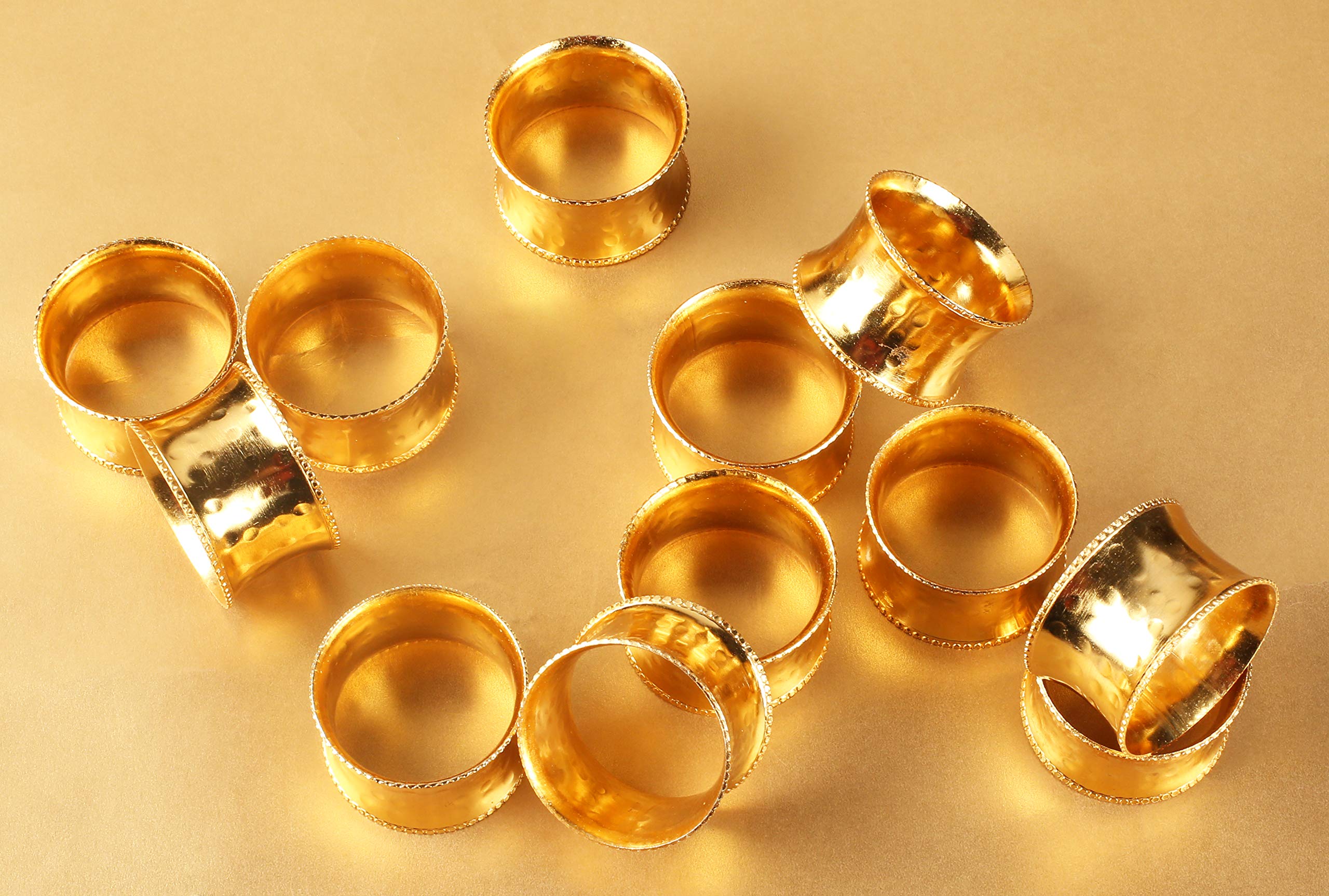 Life By CottonMetal Napkin Ring 12Pack Gold 37574