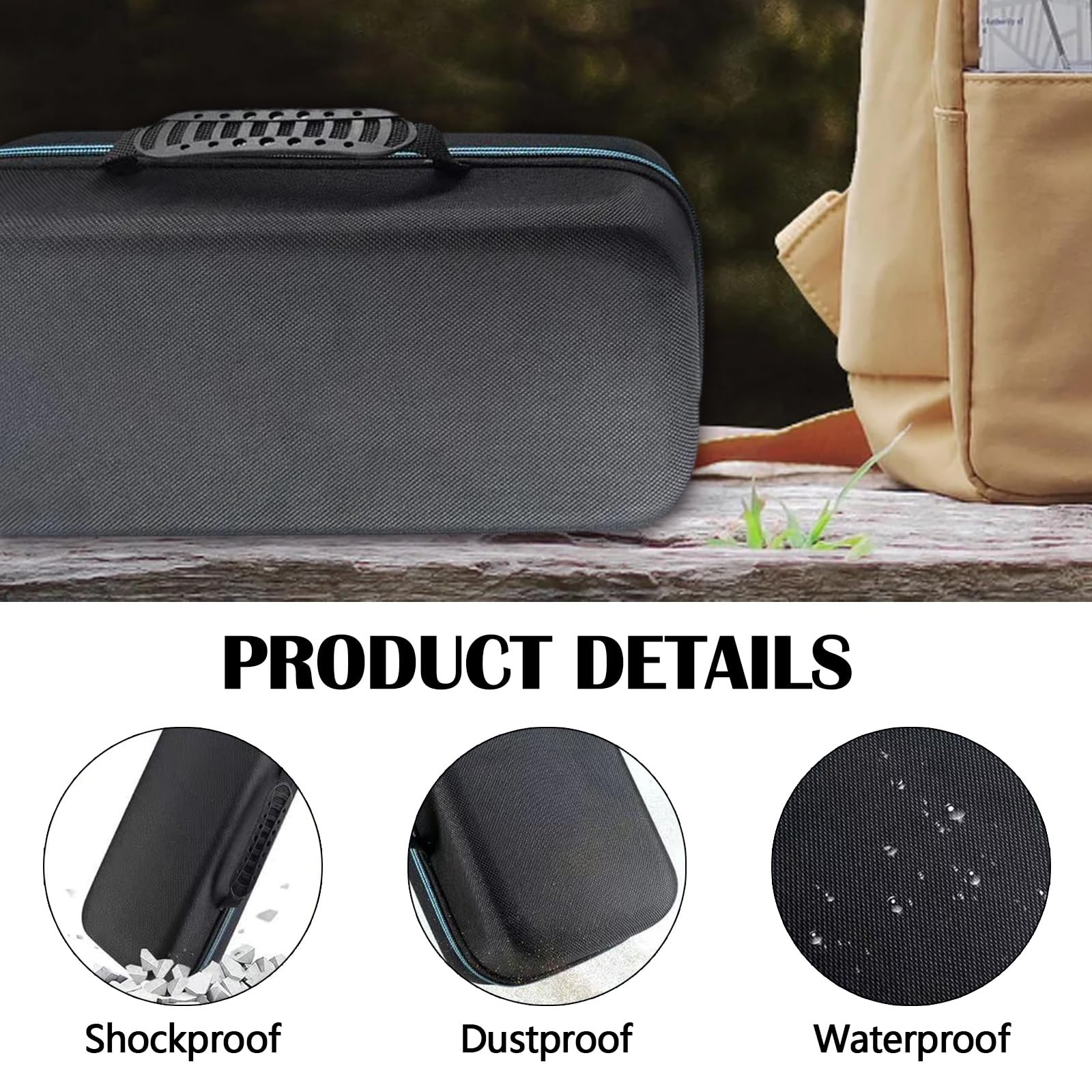 Custodia Per Trasporto Del Proiettore, Custodia Protettiva Per Samsung Proiettore Freestyle E Base Della Batteria Scatola Protettiva Rigida In Eva Nera 37,5x15,5x12 CM
