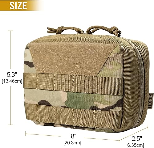 Miniatura 11 de OneTigris Tactical Molle Pouches,Large Admin Pouch Utility Tool Pouch, Multi-Purpose Molle Accessories Waist Belt Pouch Bag 8" x 5" x 2.5