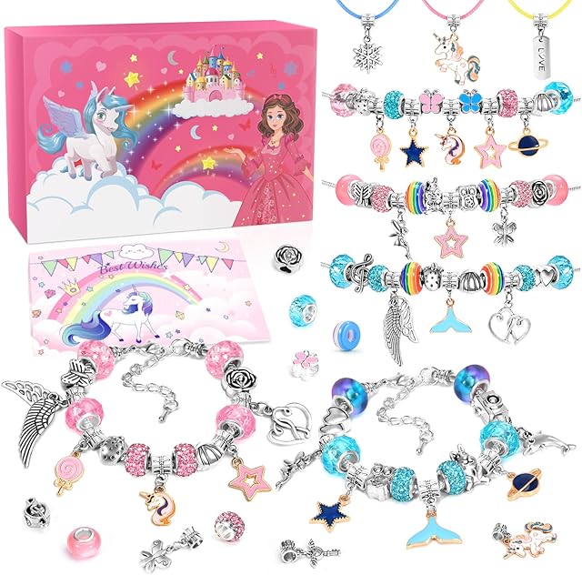 Unicorn Gifts for Girls Jewellery Bracelet Making Kit, Gifts for Teenage Girls Gifts, Christmas Stocking Fillers for Teenage Girls Arts and Crafts for Kids Girls Toys Age 8-12, Girls Birthday Gifts