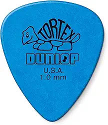 Palheta de guitarra azul padrão Tortex Dunlop 1,0 mm, pacote com 12