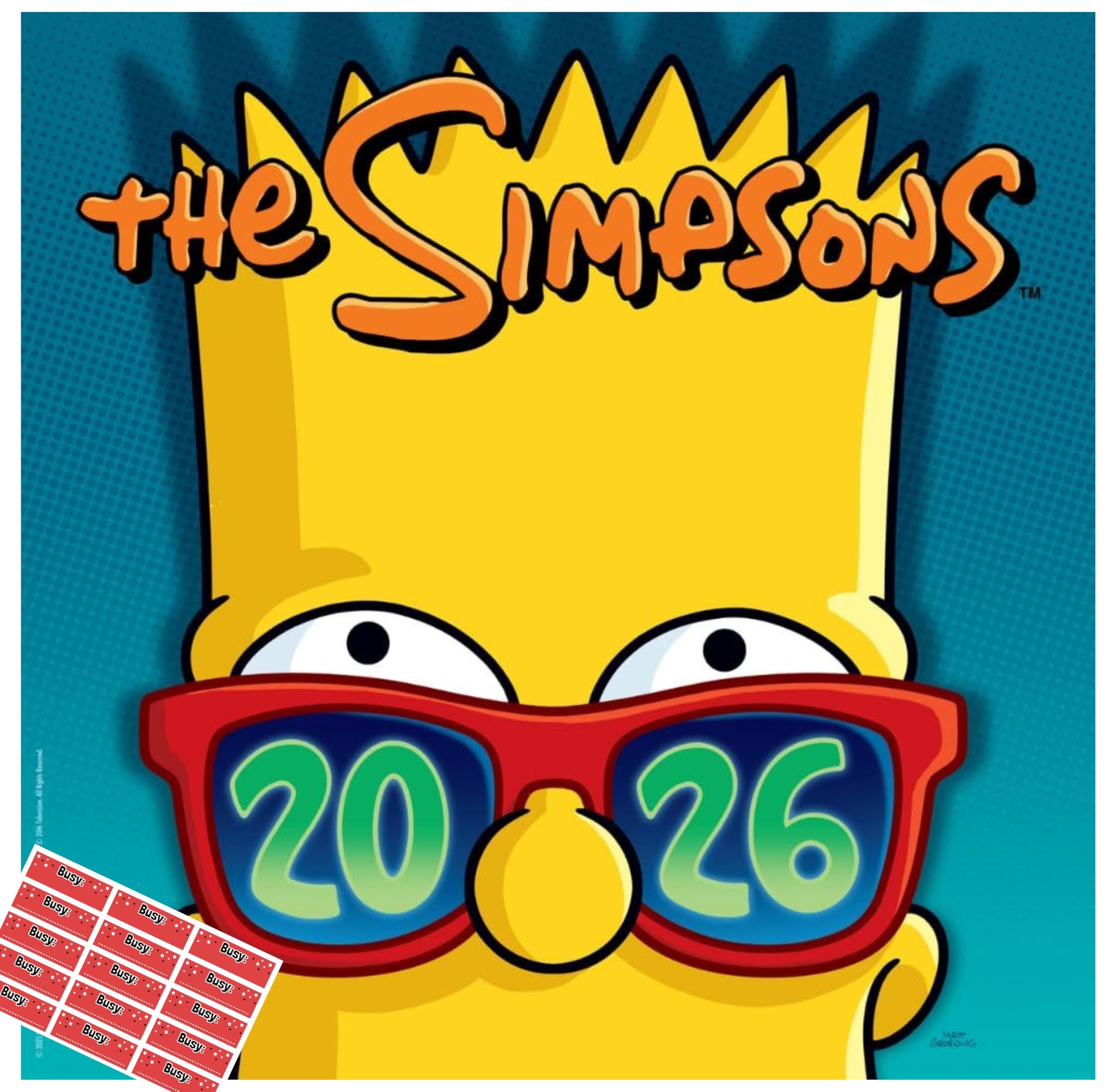 The Simpsons Calendar 2027 Official Square Wall Layout
