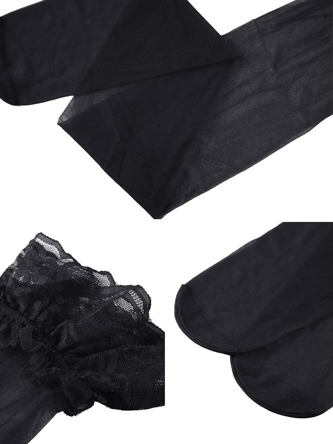 Boao Women Thigh High Stockings Anti-skid Silicone Lace Stockings Silk Stocking Tights for Women and Girls Supplies