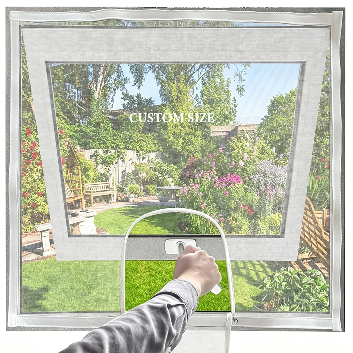 Fly Screens for Windows, Custom Size Cat Window Guard Screen, Self-Adhesives Window Netting for Insects, Universal Window Screens Net for Balcony Door