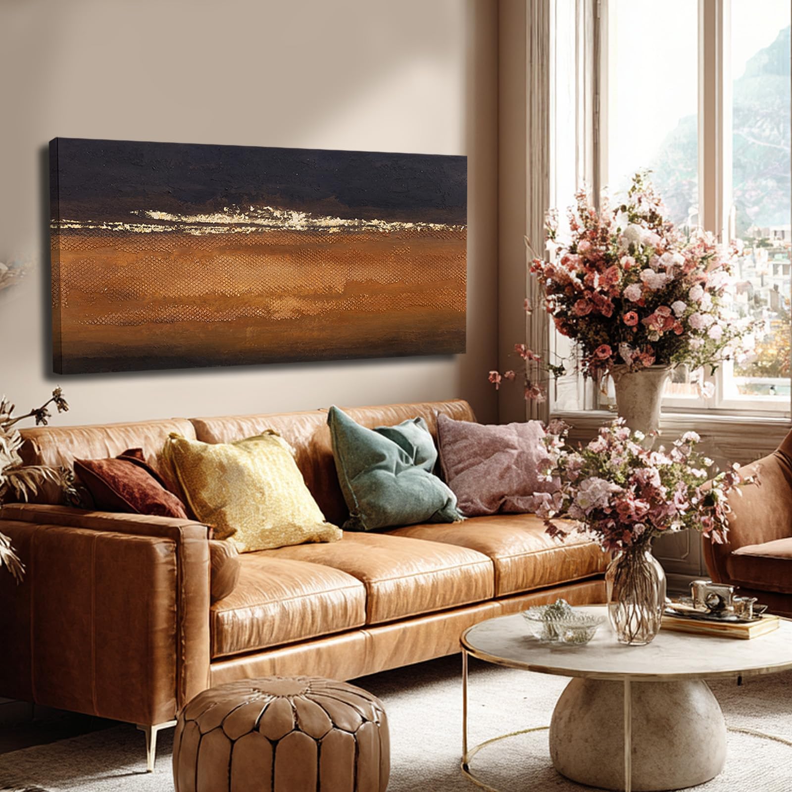 Photo 1 of Hue7Art Abstract Canvas Wall Art 29"x58"