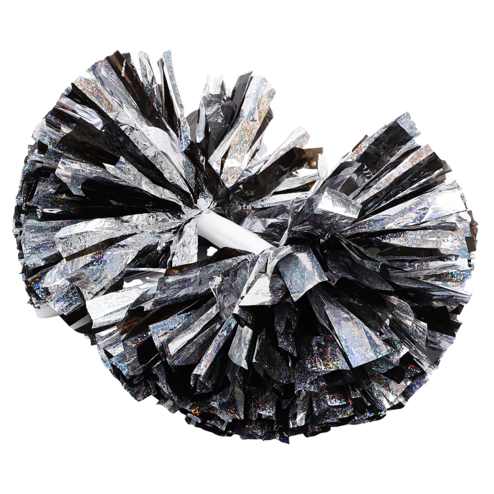 ibasenice Metallic Cheer Pom Poms with Handle Jumbo Cheering Supplies for Adults Durable PES for Sports Events Dance Competitions and Team Spirit