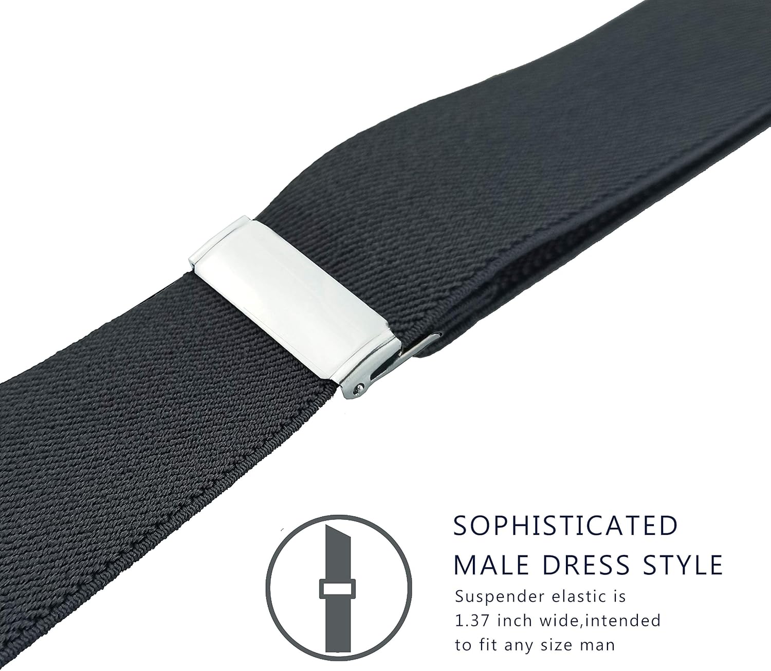 Suspenders for Men, Adjustable Suspenders with Elastic Straps Y-Back Construction Heavy Duty for Work - Image 2