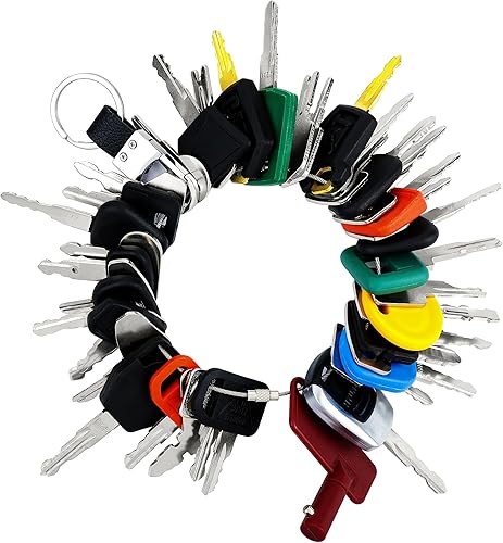 Juego de 50 llaves de equipo pesado, juego de llaves maestras de encendido para JD John Deere Hyster Komatsu Kubota Yanmar Takeuchi Ford New Holland