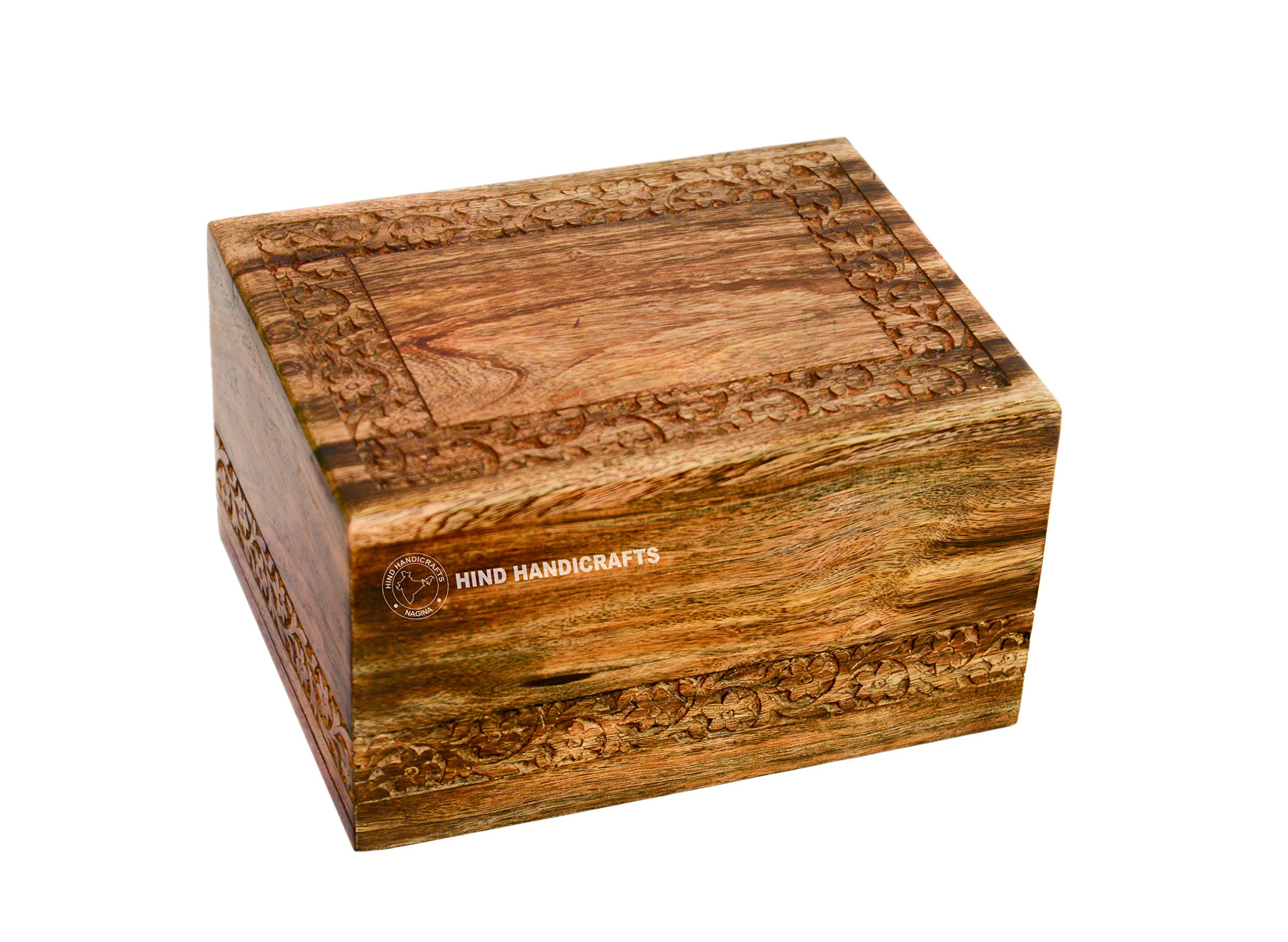 Handcrafted Rosewood Cremation Urn for Human Ashes | Wooden Funeral Memorial Box Suitable for Burial, Columbarium or Home Keepsake – Large (180 lbs, 9"x5.5"x4.5")