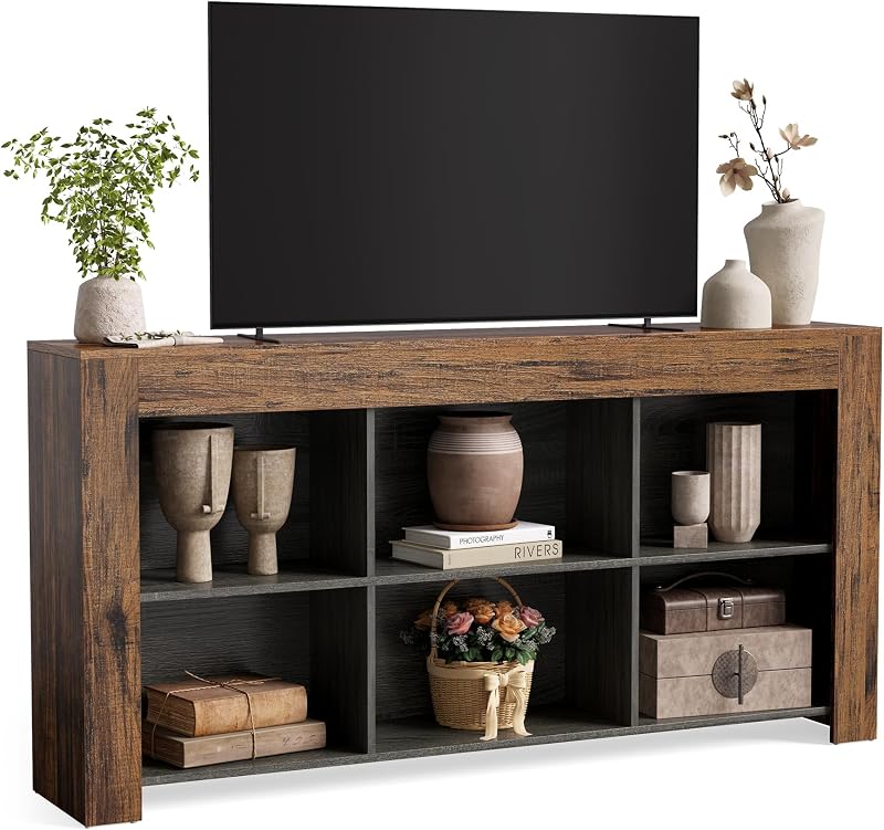 Little Tree TV Stand with Storage Cubes for TV up to 65" in the Living Room