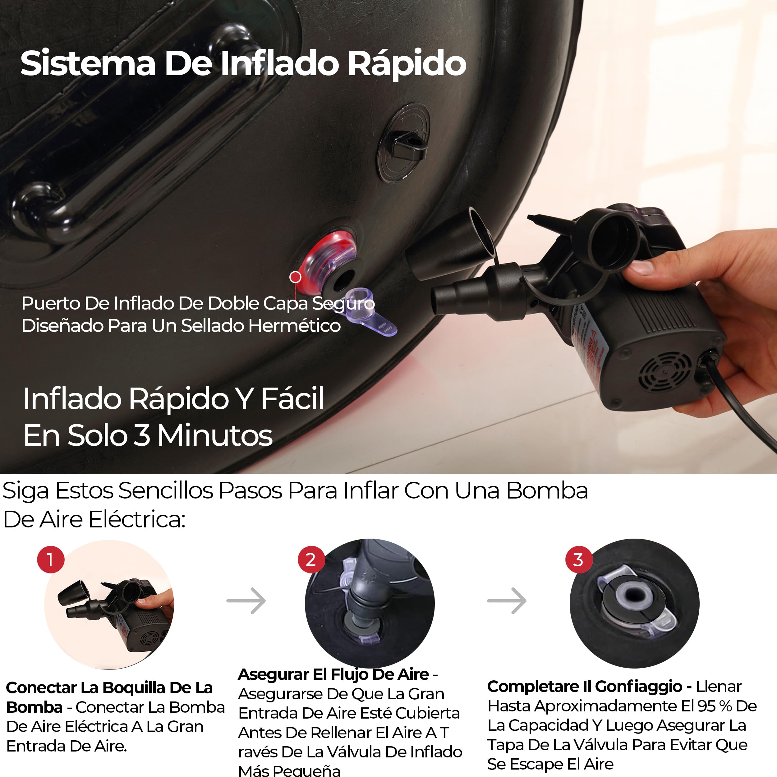 Sofá Tantra Hinchable para Parejas – Diván Erótico BDSM con Kit de Juegos Sensuales, Posiciones Cómodas y Accesorios para Dormitorio Íntimo y Experiencias Románticas