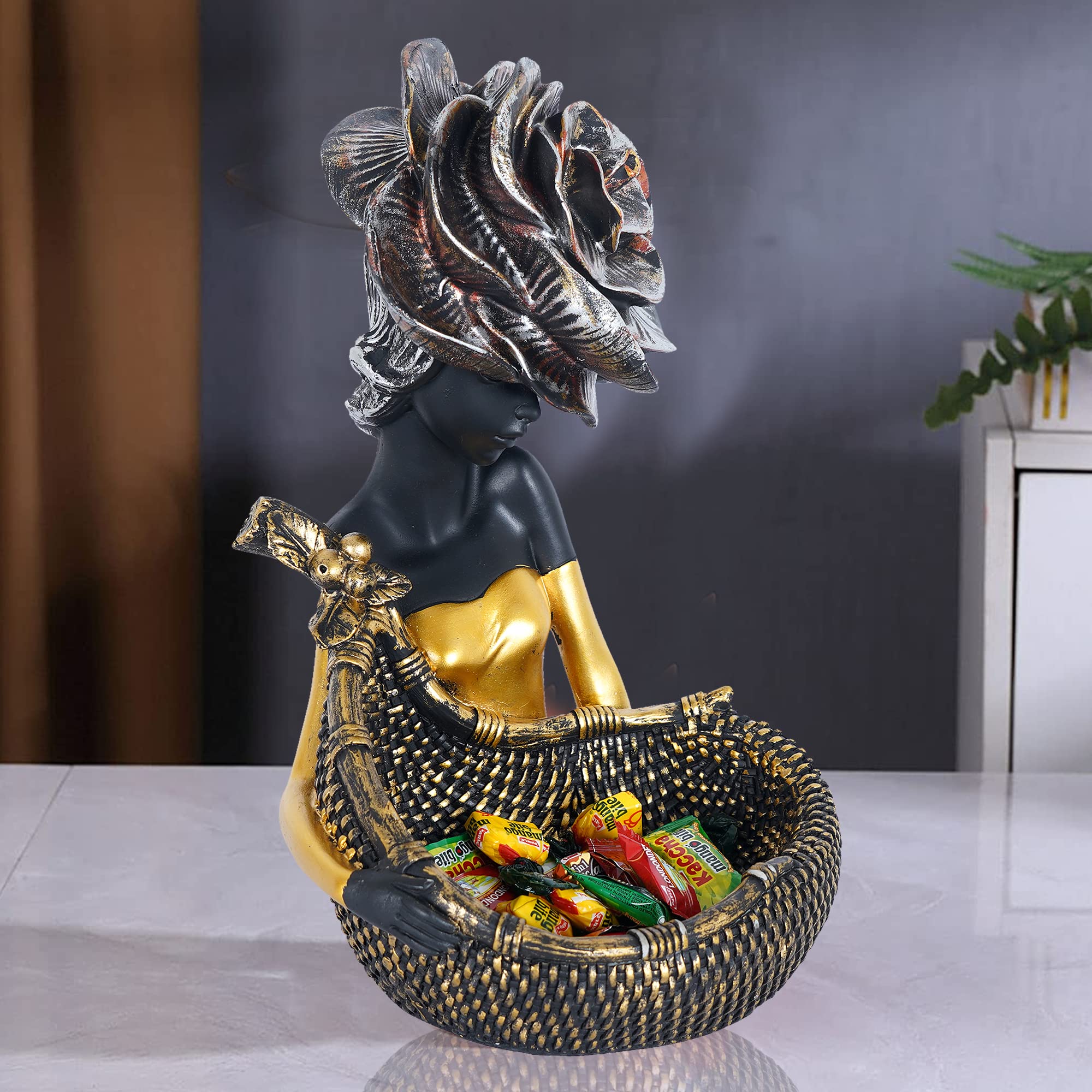Zart Welcome Lady Resin Figurine - Multicolor Home Decor -13 Zart Welcome Lady Resin Figurine - Multicolor Home Decor -13