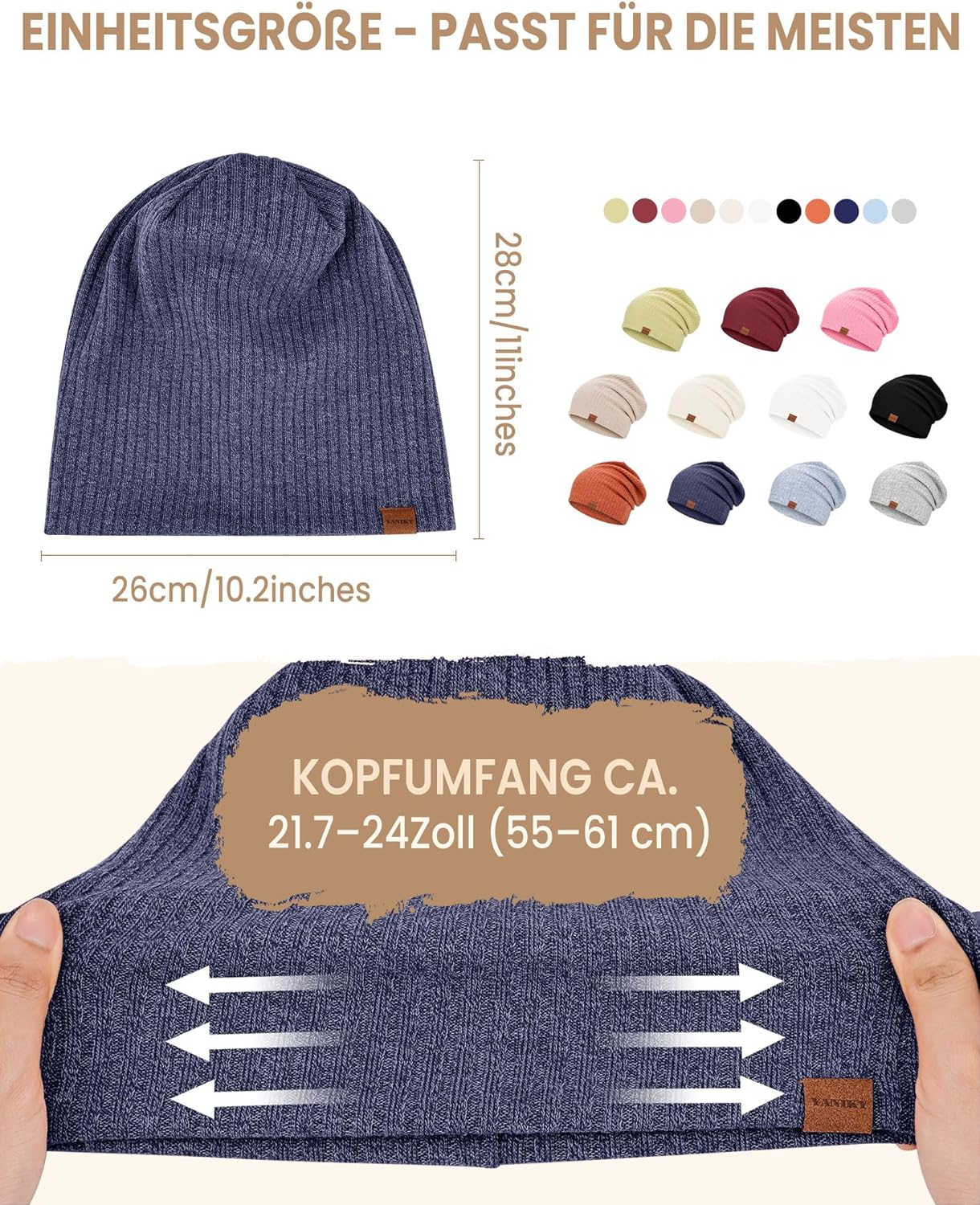 Soft Slouchy Beanie Hat for Women & Men - Lightweight Stretch Skull Cap, Comfortable Chemo Headwear for Daily Wear - Image 5