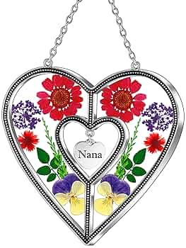 ステンドグラス製　特大サイズ　ハートローズのサンキャッチャーパネル Amazon.co.jp: KY&BOSAM ハートサンキャッチャー ステンドグラス