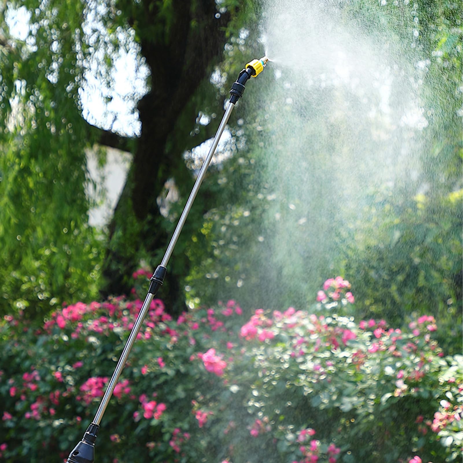 DOUBFIVSY Rechargeable Electric Plant Sprayer – 3 Nozzles, 3M Hose, Telescoping Wand For Garden & Yard