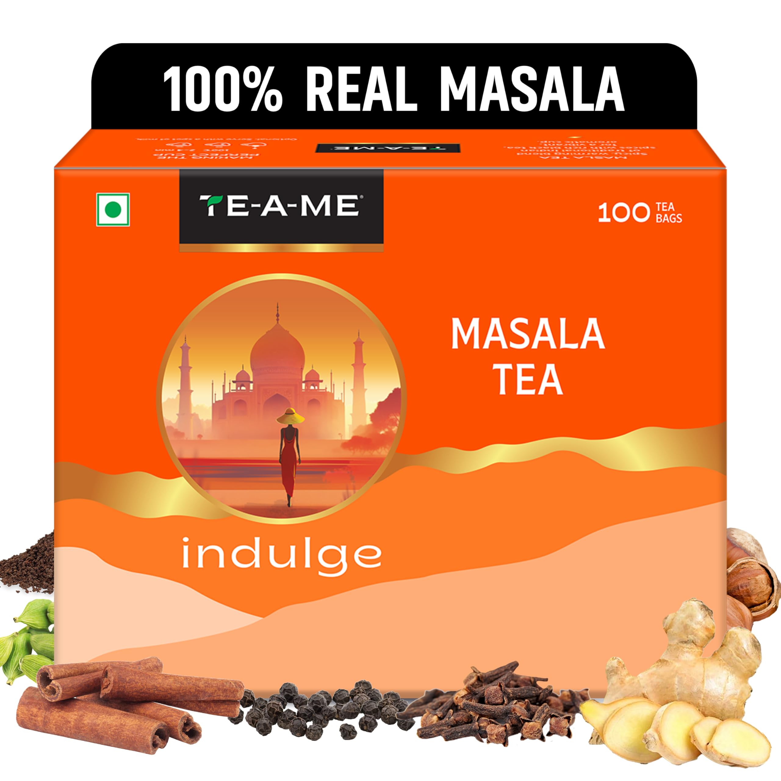 Masala Tea - 100 Tea Bags | Real - Masala Tea Bags | Masala Chai 100 Pieces