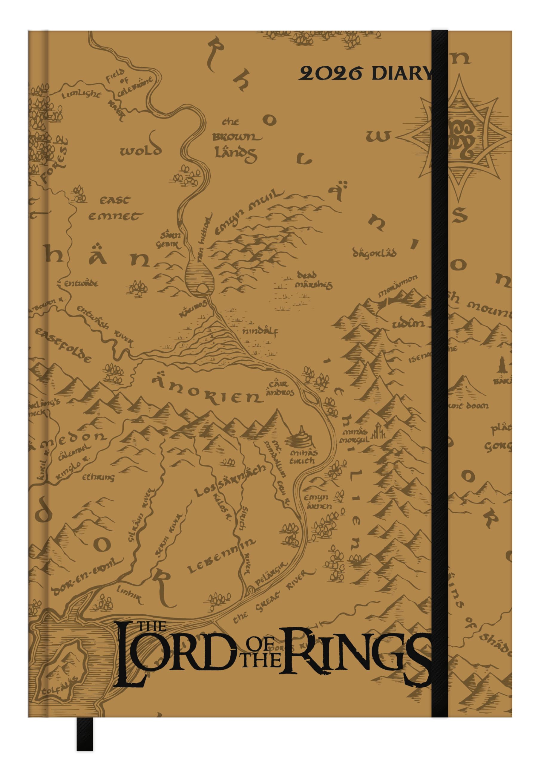 Pyramid - Lord of the Rings 2025 - Diary A5 (14.8 x 21 cm) with Middle-earth Motifs, Notebook & Planner for Fans of Gandalf, Frodo, Aragorn & Tolkien's Lord of the Rings