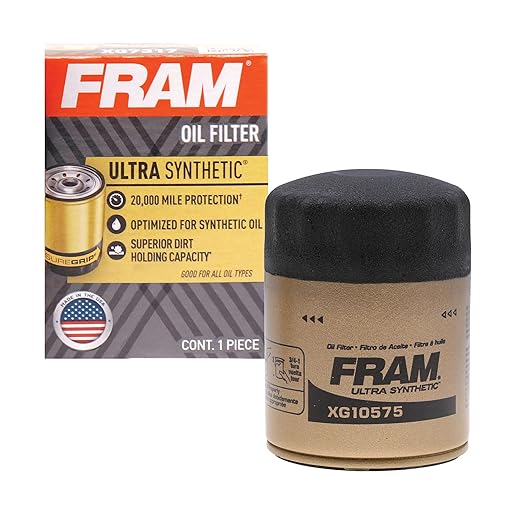 FRAM Ultra Synthetic Automotive Replacement Oil Filter, Designed for Synthetic Oil Changes Lasting up to 20k Miles, XG10575 with SureGrip (Pack of 1)