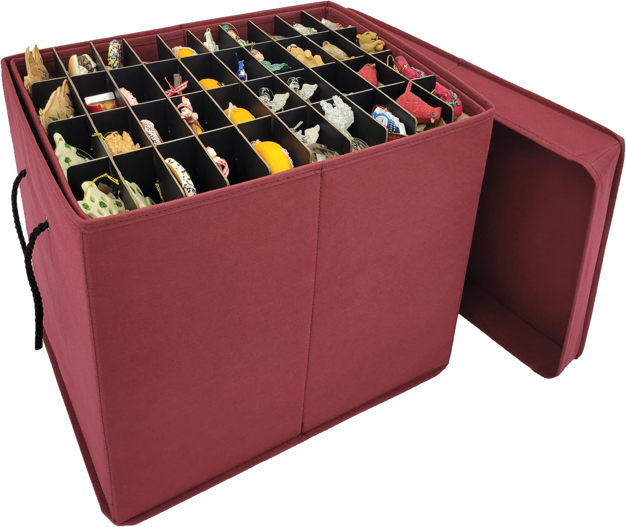 612 Vermont Slim Ornament Storage Box with Adjustable Acid-Free Dividers, Holds 120 Ornaments (SB-40061-VT)