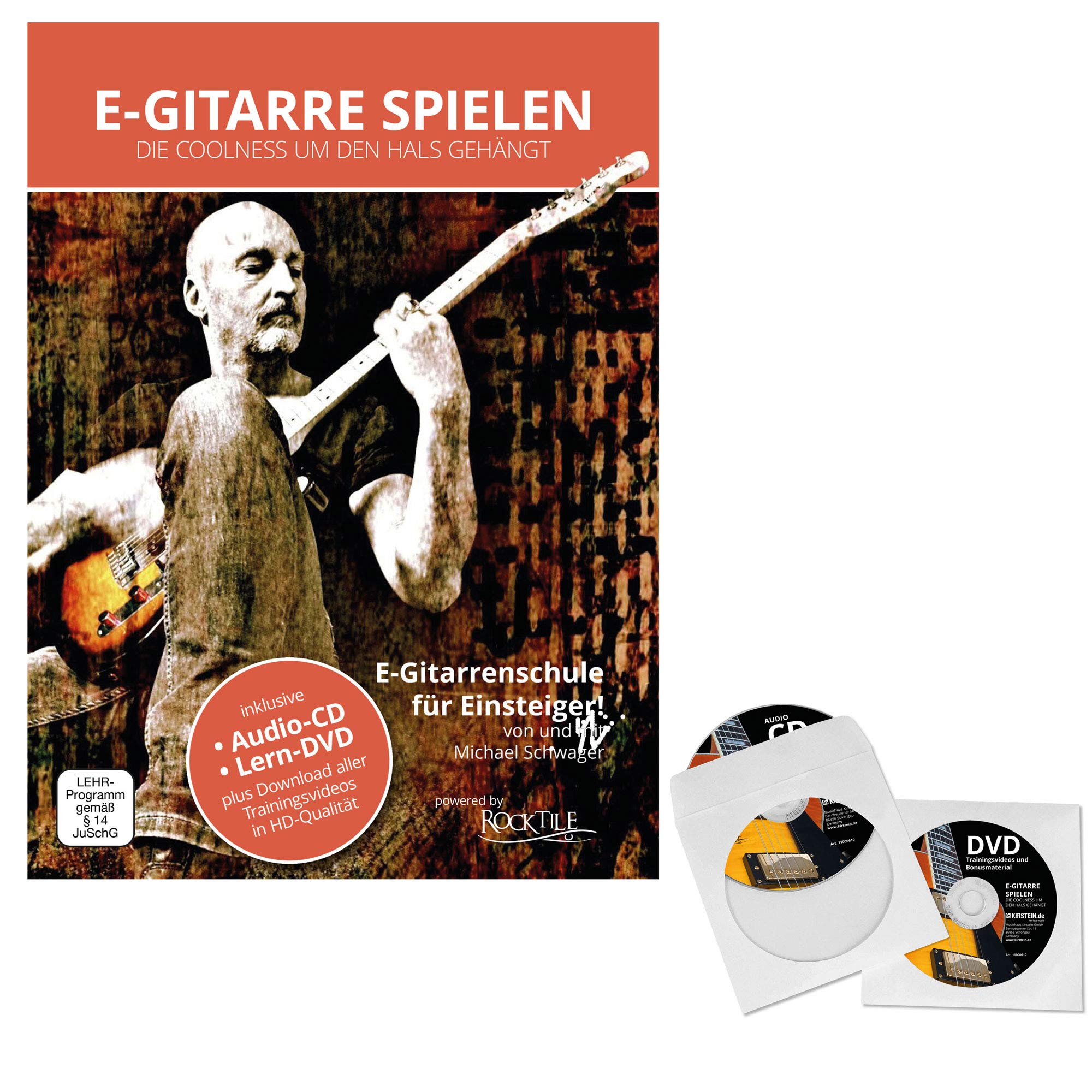 Rocktile Pro ST3 BK RW L Set de Guitarra Eléctrica para Zurdos – Guitarra Eléctrica para Principiantes – Amplificador, Soporte, Escuela, Afinador Clip y Correa – Modelo para Zurdo Principiante