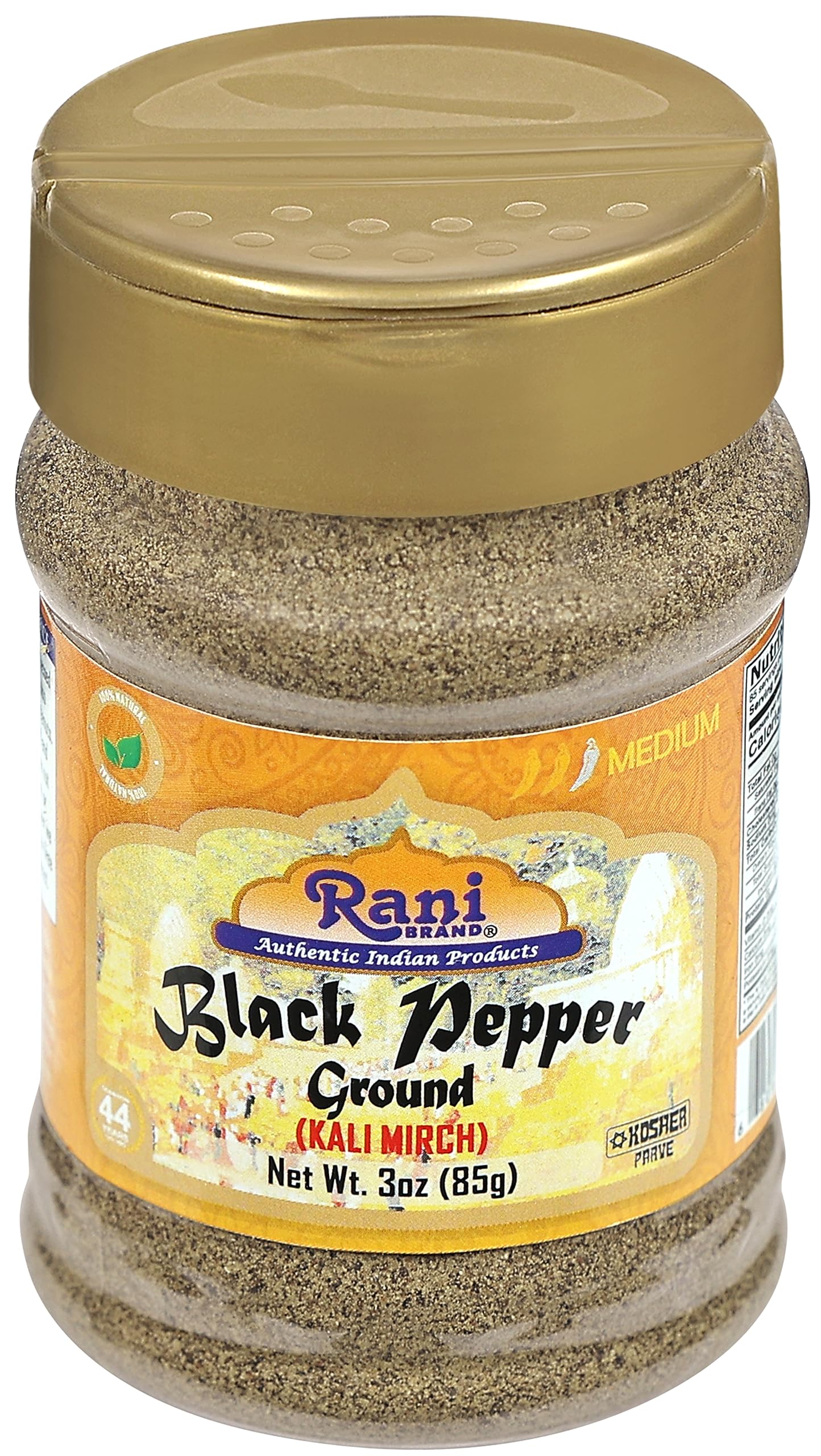 Rani Black Pepper Fine Powder 80 Mesh 3oz (85g) PET Jar ~ All Natural | Vegan | Gluten Friendly | NON-GMO | Kosher | Product of Vietnam