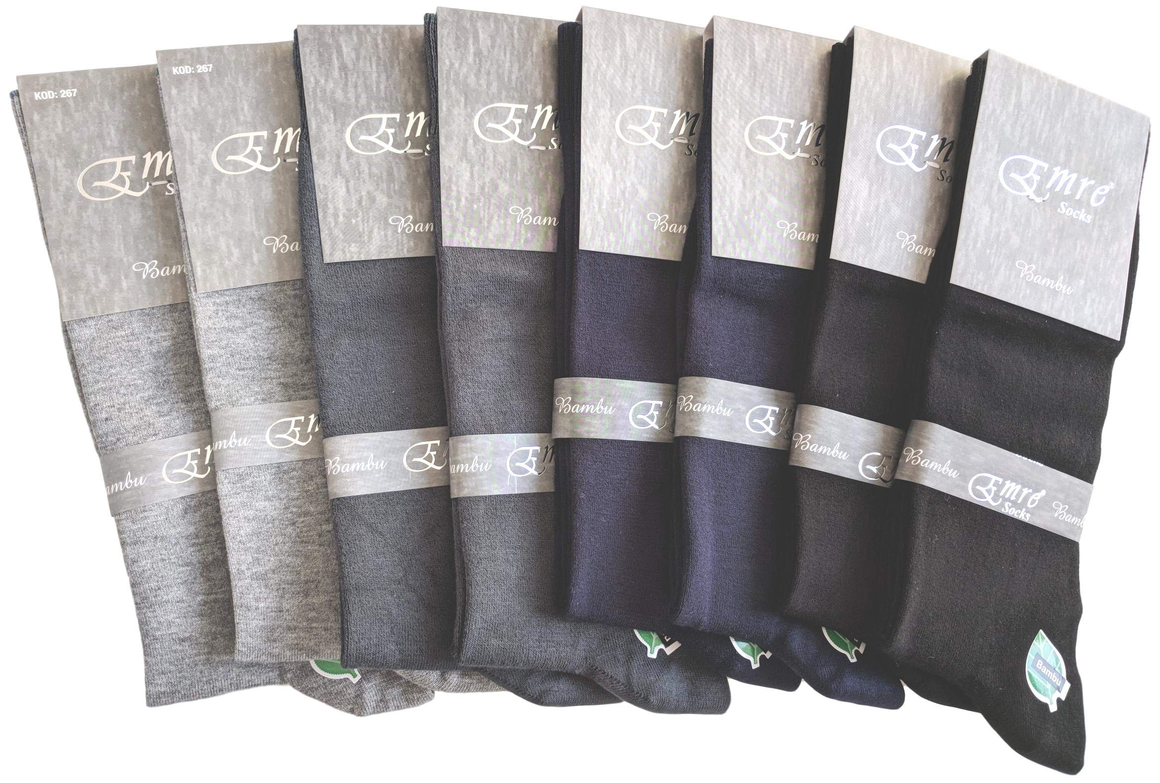 Emre Bamboo Socks Seamless Dress Socks Made From Luxurious Turkish Anti-Allergic Bamboo Yarn The 8 Pack Comes in a Gift Box