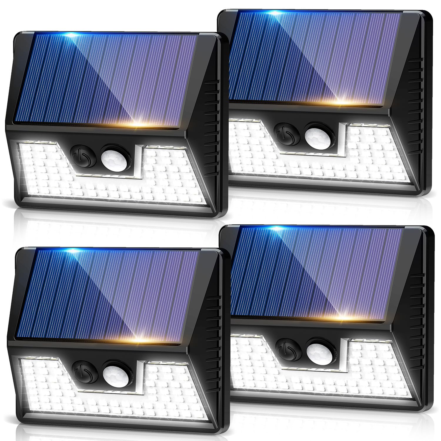 vighep Solar Lights Outdoor Garden, 4 Pack Security Lights Motion Sensor