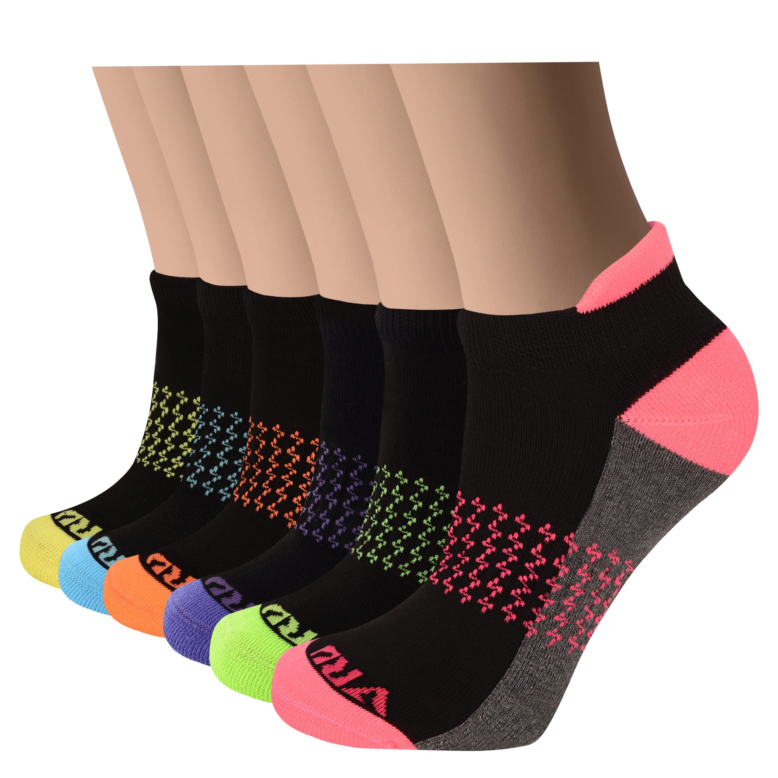 VRD Womens Ankle Socks, Bamboo Rayon 6-Pairs Athletic Running Low Cut Socks With Tab