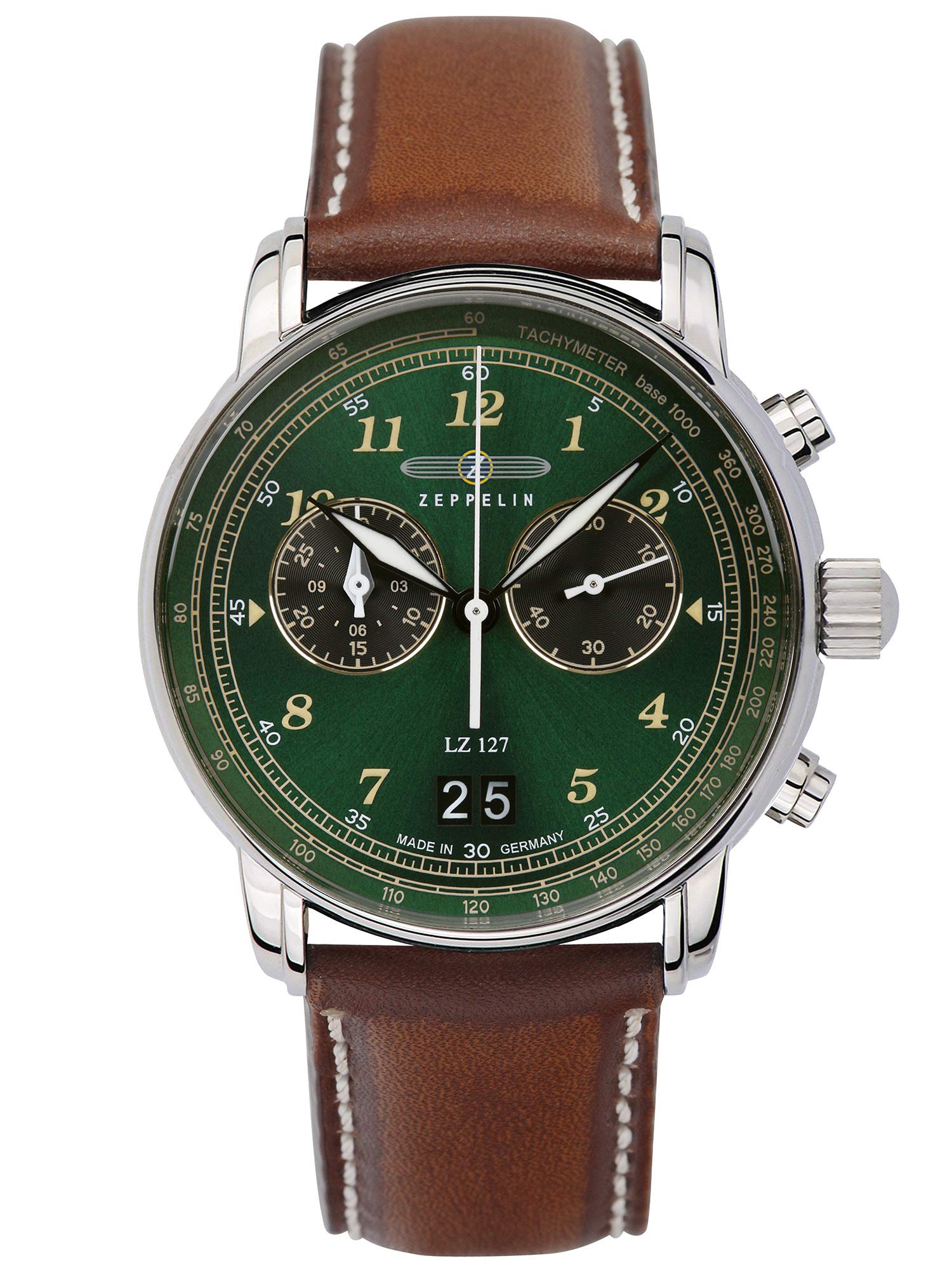 Zeppelin Leather Analog Green Dial Men Watch-86844, Brown Band (B07W6N96WL) Amazon Price History, Amazon Price Tracker