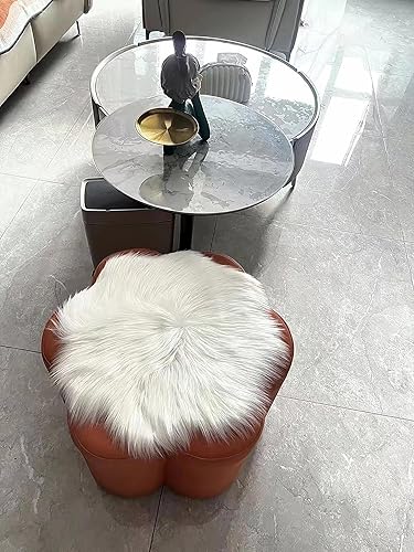 Miniatura 3 de Alfombra de piel sintética Kawaii de color ciruela, alfombra mullida para Habitacion, alfombra de forma irregular, bonita alfombra para dormitorio,