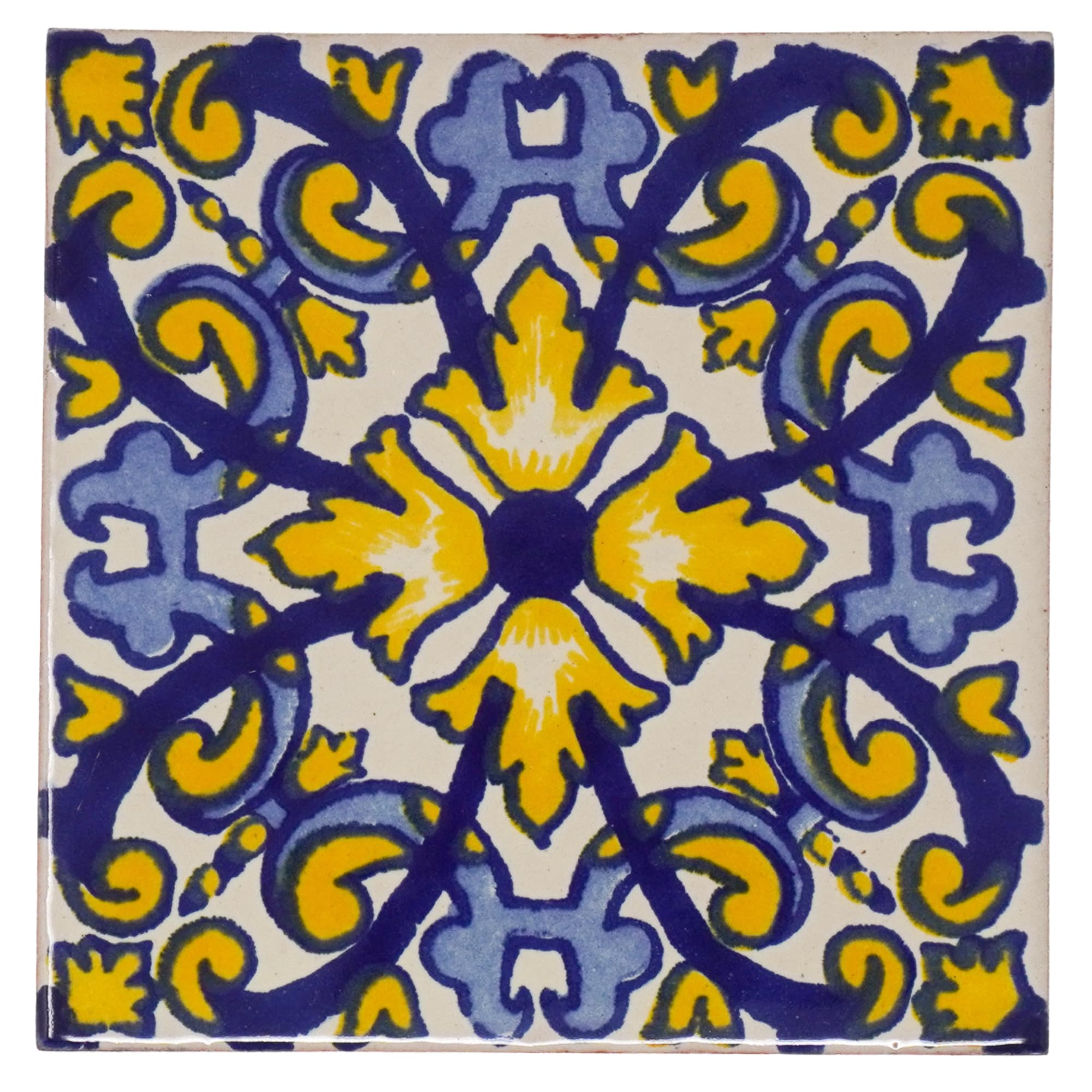 Tumia LAC Azulejos Mexicanos Artesanales de Talavera de 10.5cm