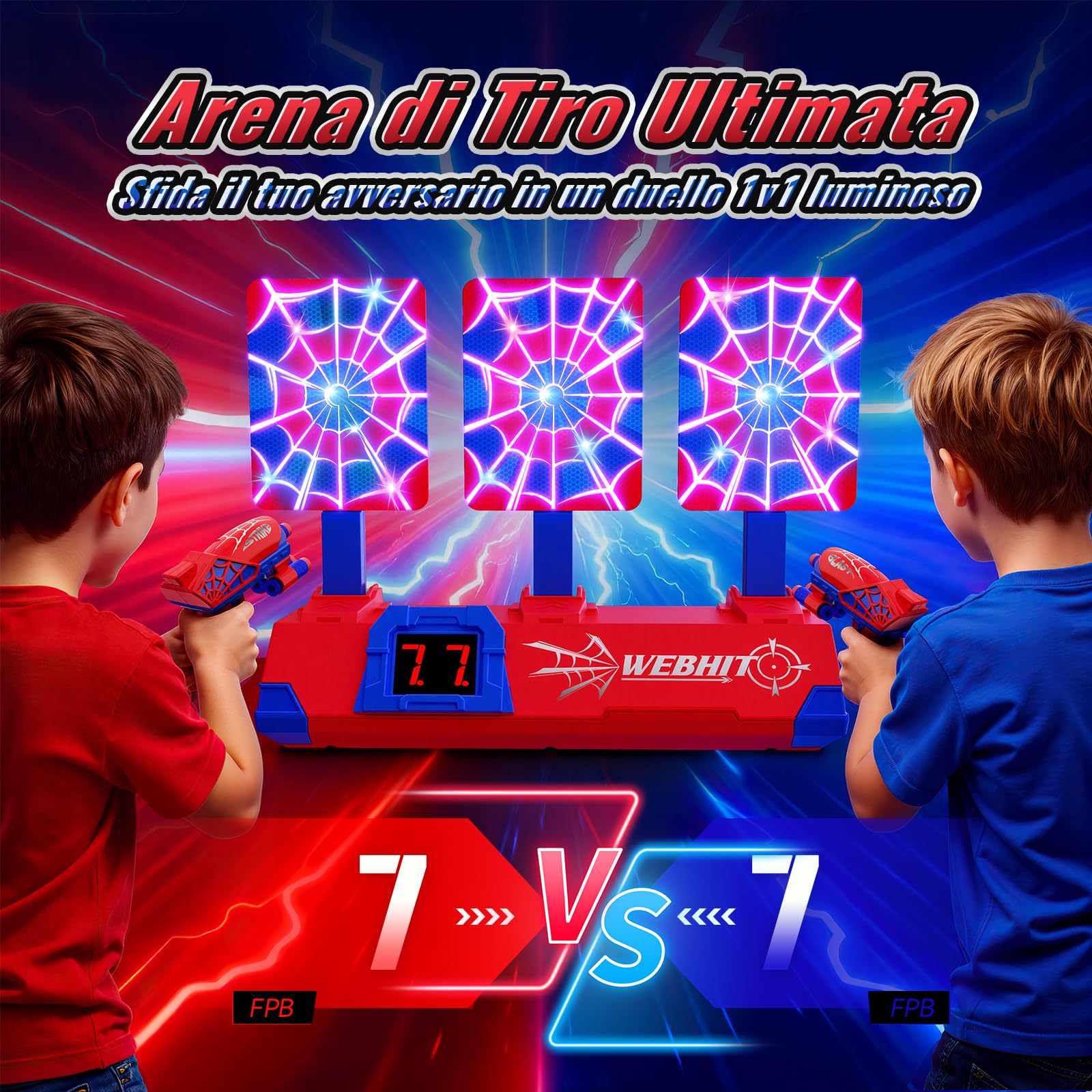 Tiro al Bersaglio Bambini Luminosi Elettrico Digitale con Pistola Giocattolo, Giochi Esterno Giardino Bambino 3-12 Anni Regalo Bambino Gioco Bimbo 4 5 6 7 8 9 10 Anni Maschio Regali Compleanno