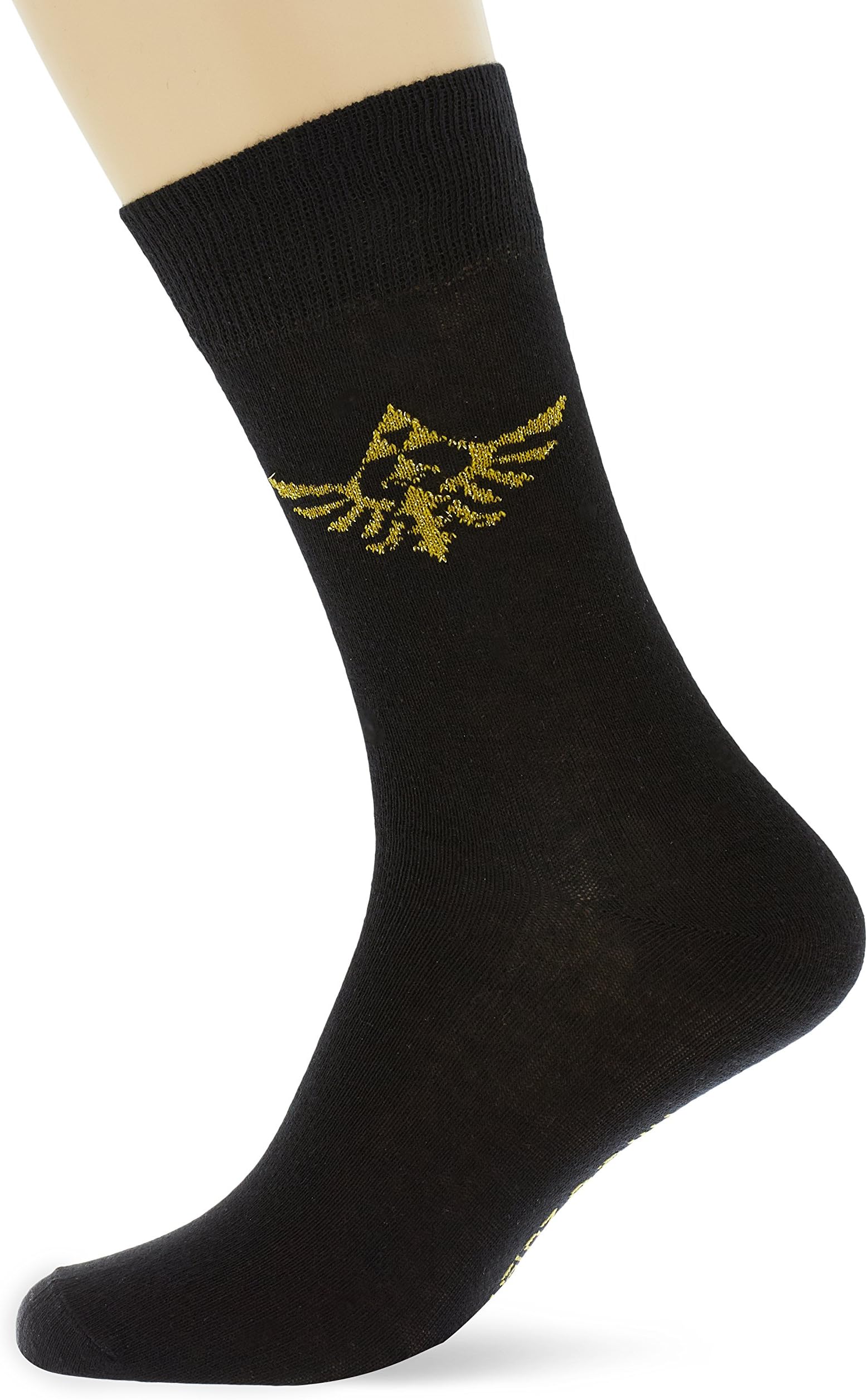Zelda Nintendo Triforce Logo Crew Socks (Small 39/ 42, Black)
