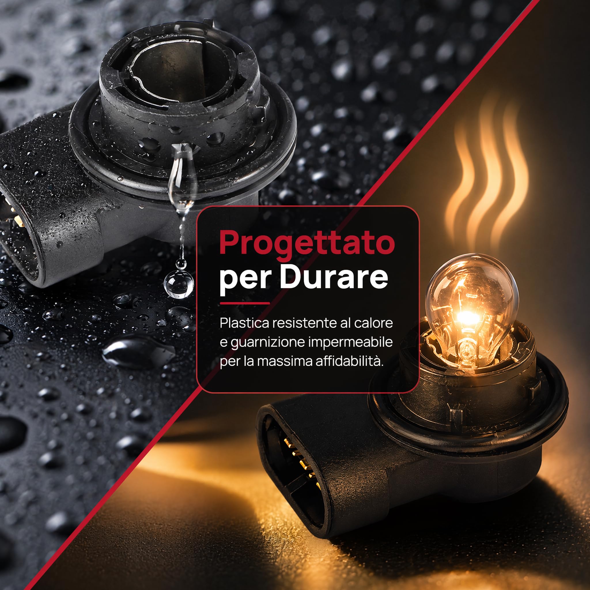 Portalampada per Luci Diurne, Sostituisce 6000630175 68285062AA, Presa Lampadina per Fiat Panda con Guarnizione (Nero)