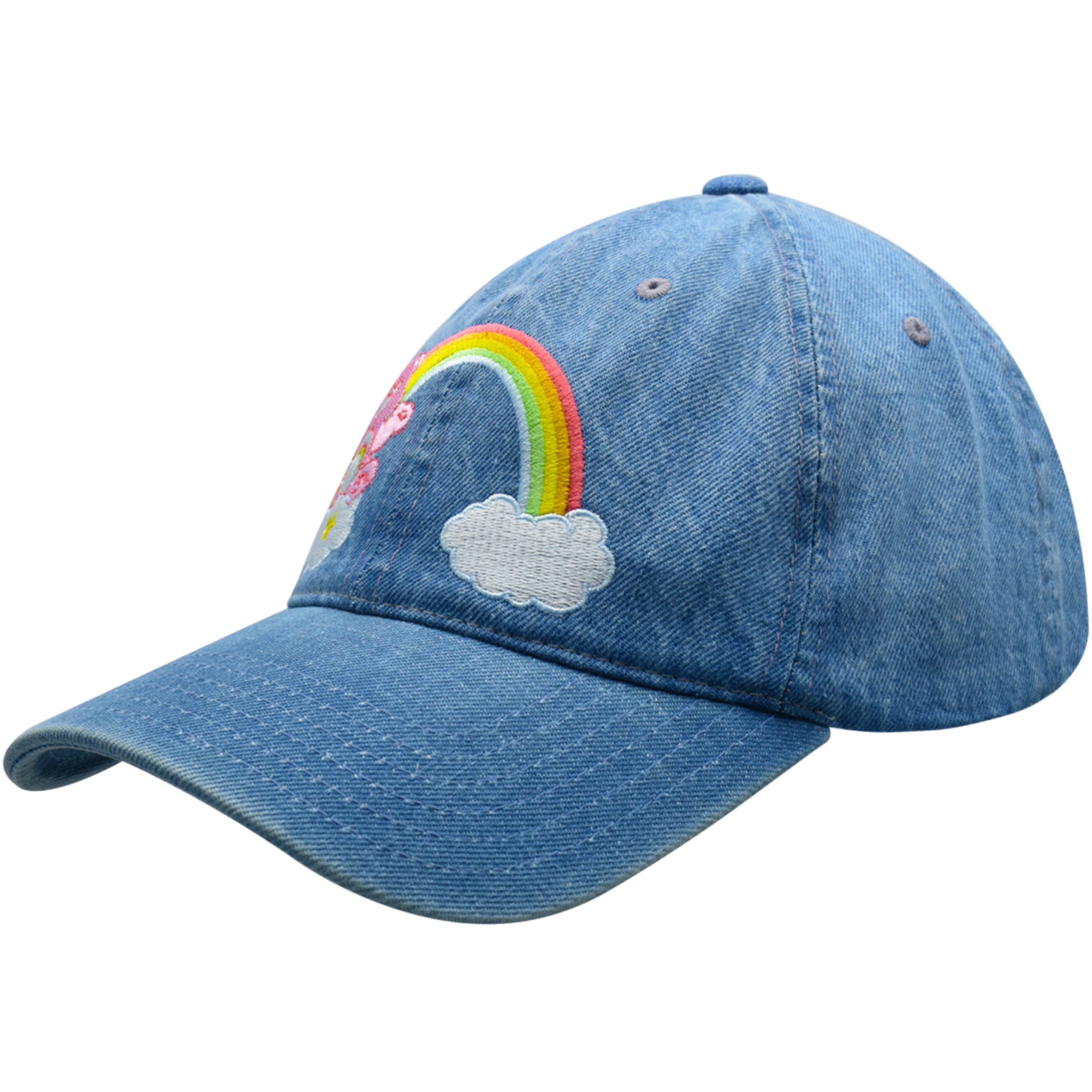 Concept One Unisex's Care Dad Hat, Cheer Bear on Rainbow Baseball Cap, Denim, One Size