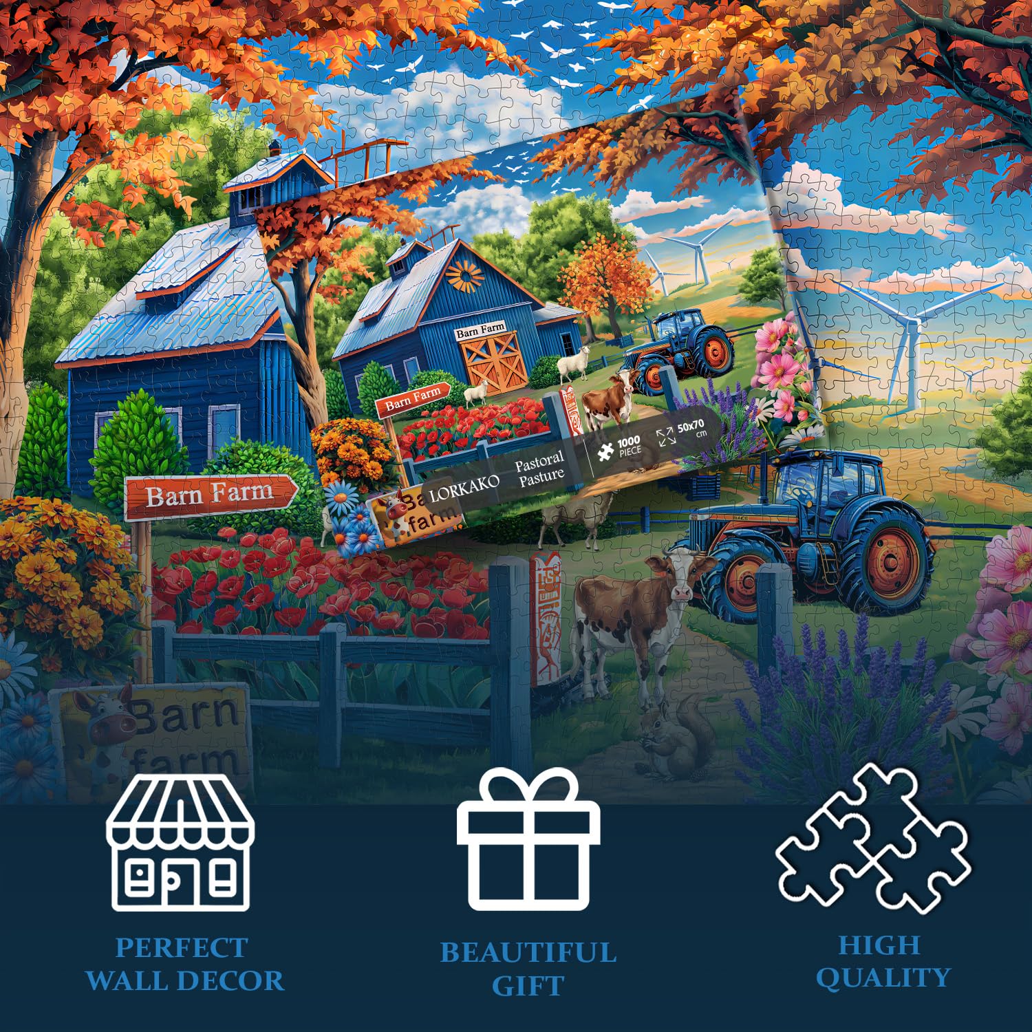 Amazon | カントリーライフファームパズル 大人用 1000ピース 秋の風景