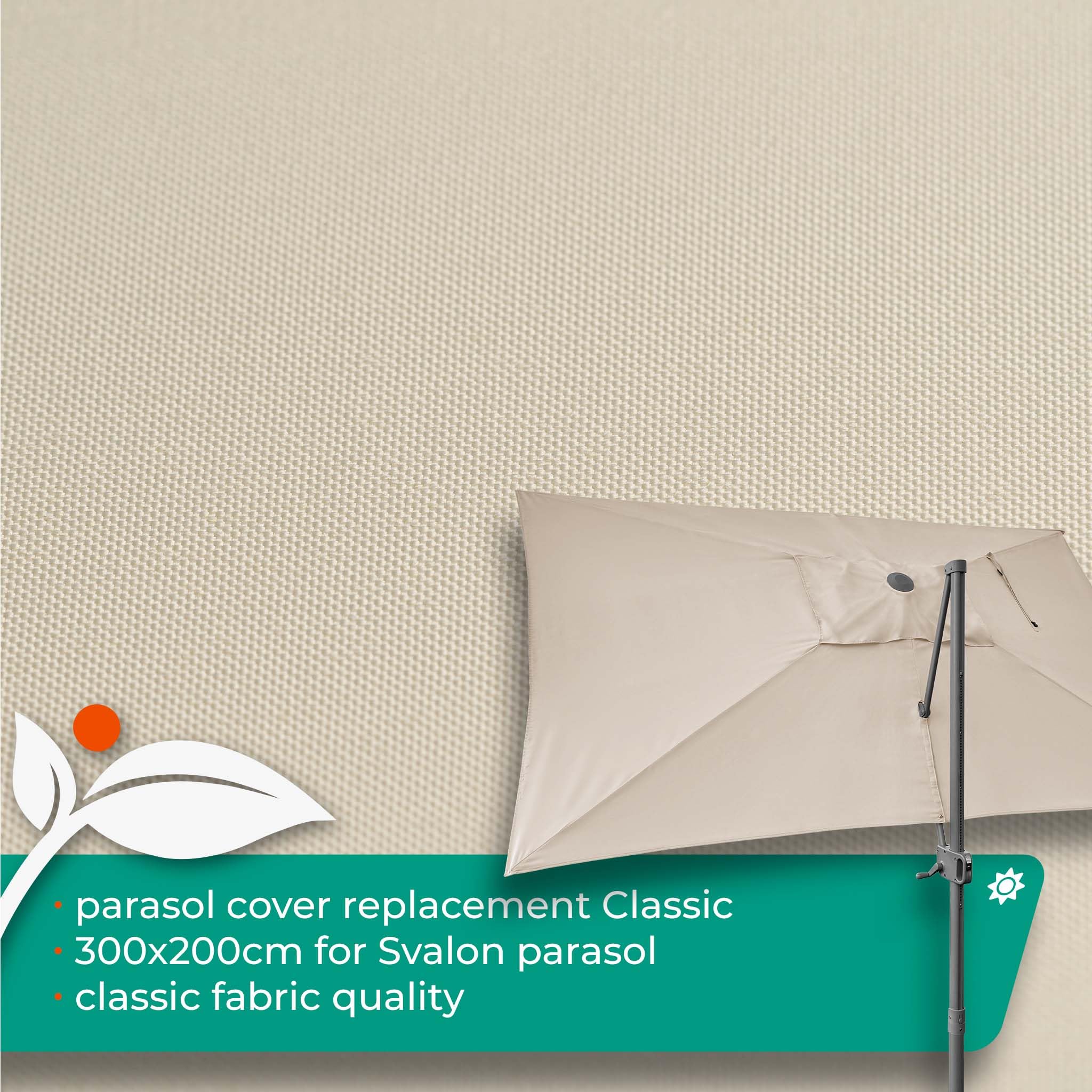 Copertura di ricambio per ombrellone 300 x 200 cm per svalön/svalon CLASSIC - svalon copertura di ricambio