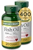 Nature's Bounty Fish Oil, Dietary Supplement with 360mg Omega-3, Supports Heart Health, 1200mg, 200 Softgels (Pack of 2)
