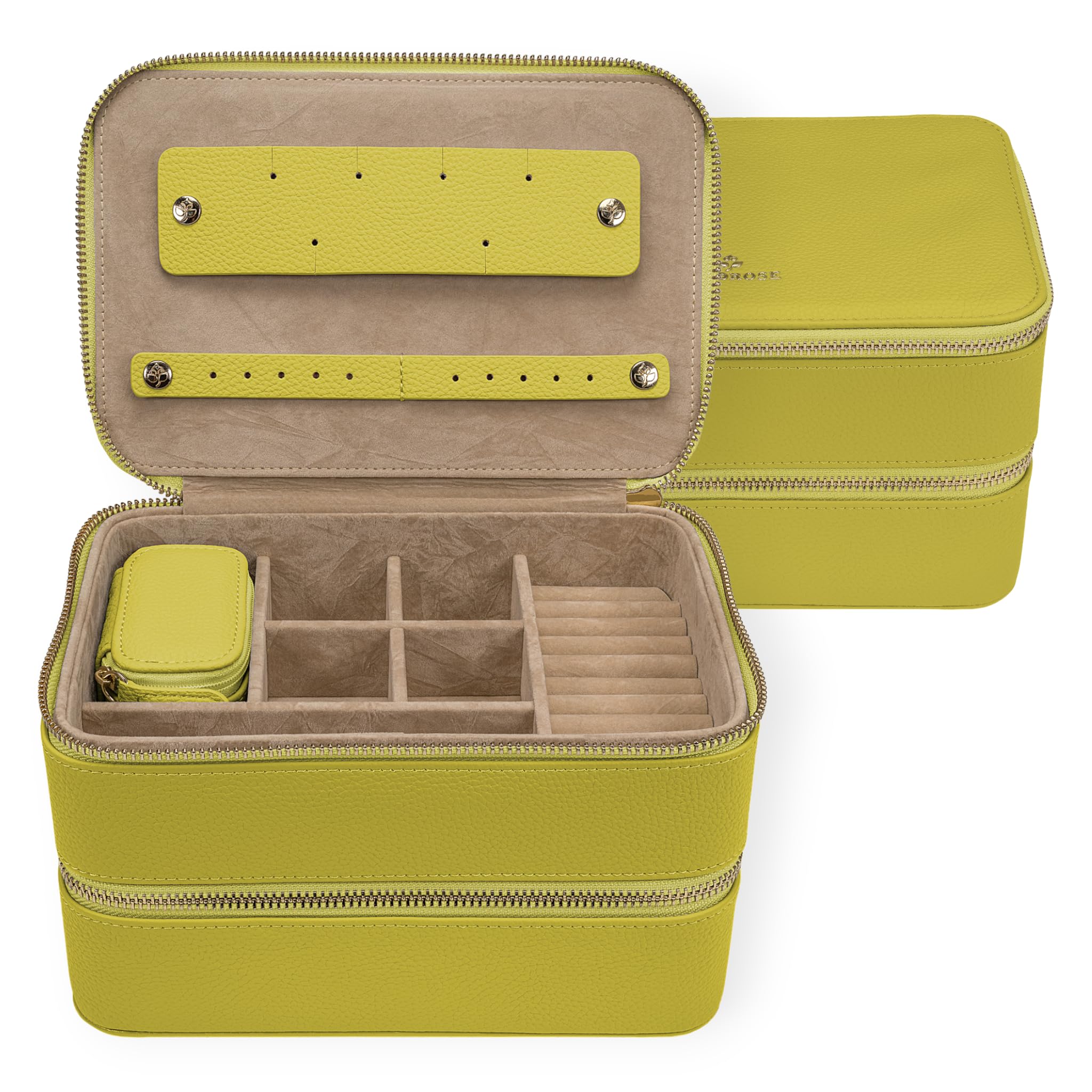 Windrose Szkatułka na biżuterię Aurora Jewelry Case Lime jasnożółta