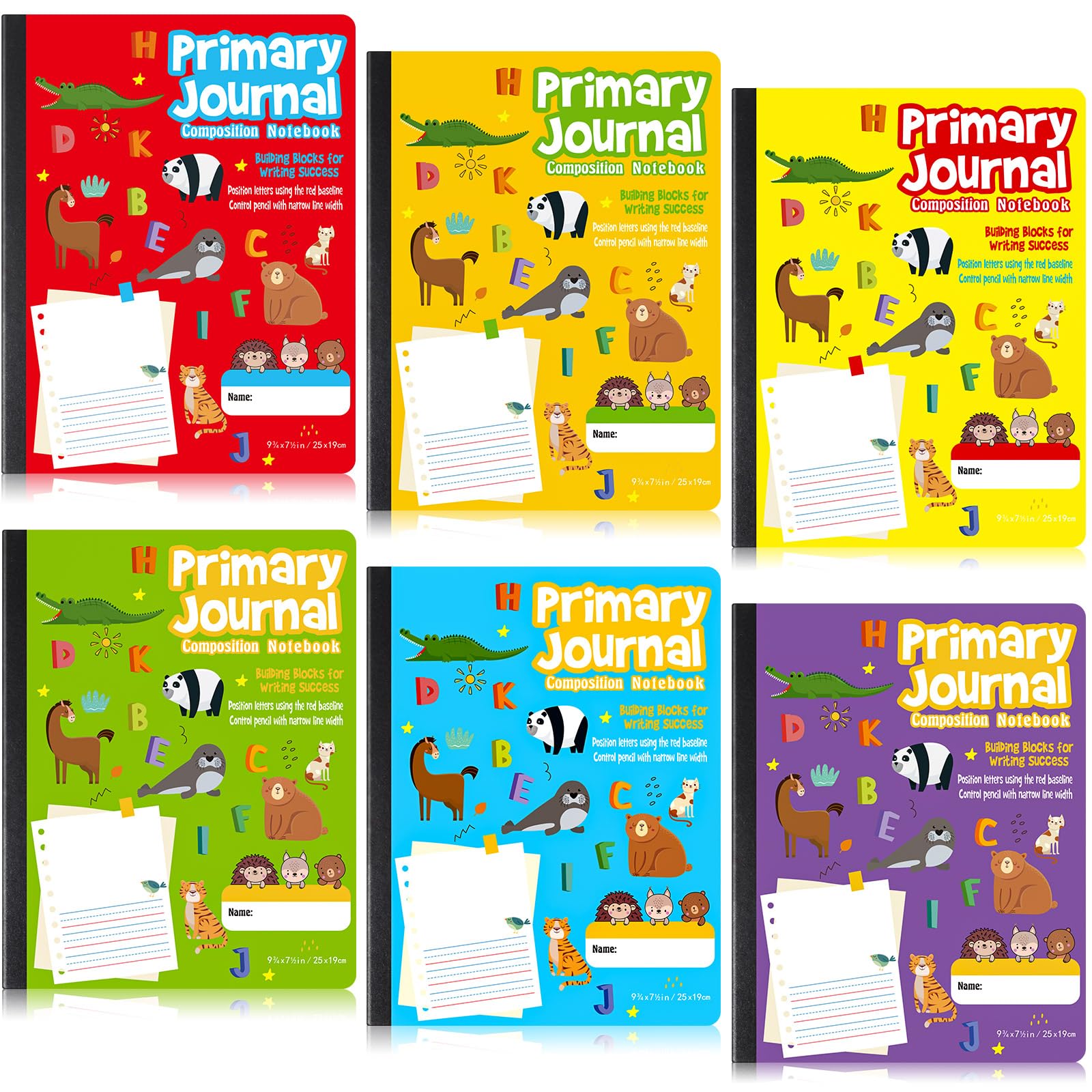 Watersay 6 quaderni di composizione primaria K-2 con spazio fotografico, 6
