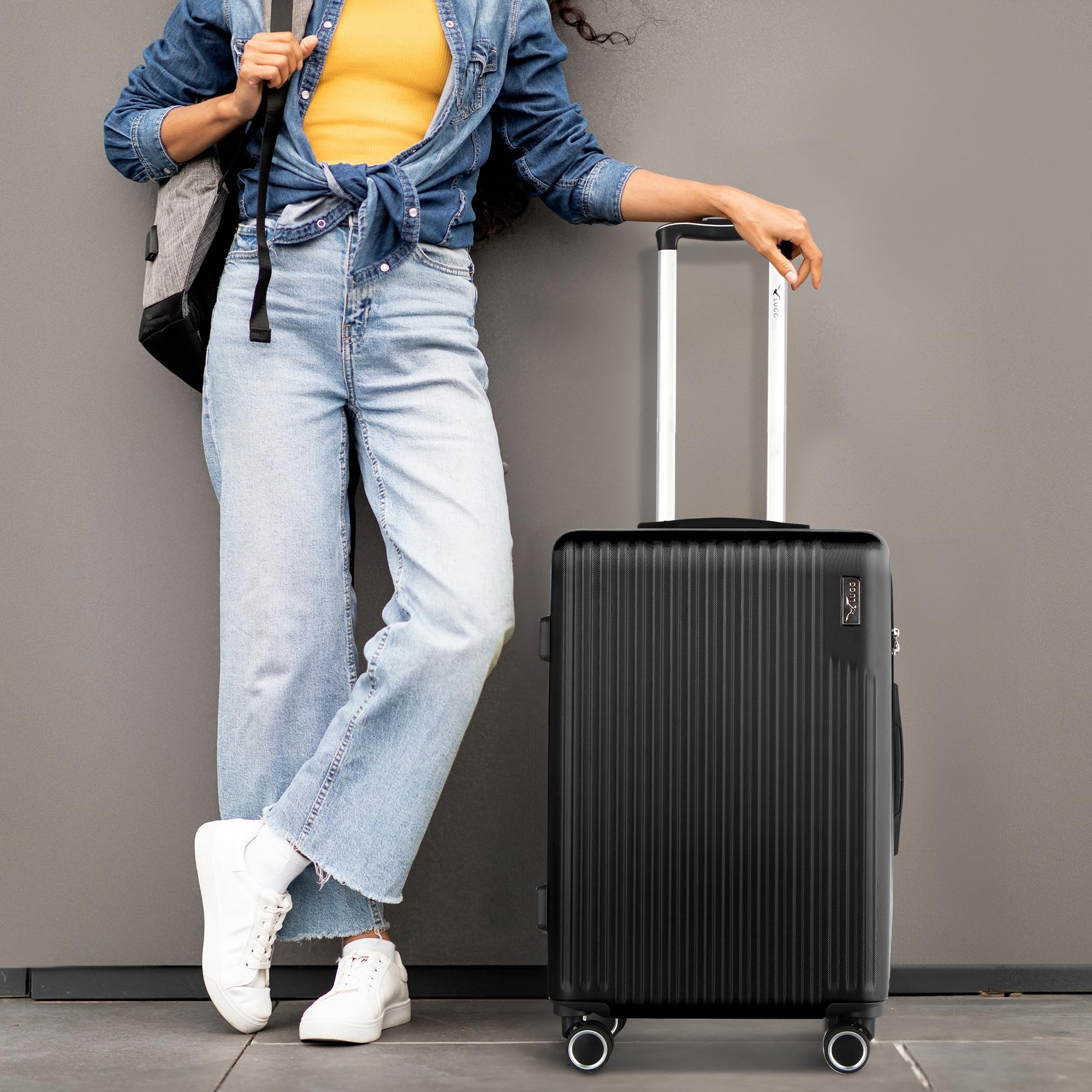 LUGG 20inch Vacay Suitcase ABS Luggage with TSA Indent Lock, Aluminium Trolley Handle, 360° Spinner Wheels, Water-Resistant & Durable Material - Airline Compatible (55 x 23 x 35cm) — view 5