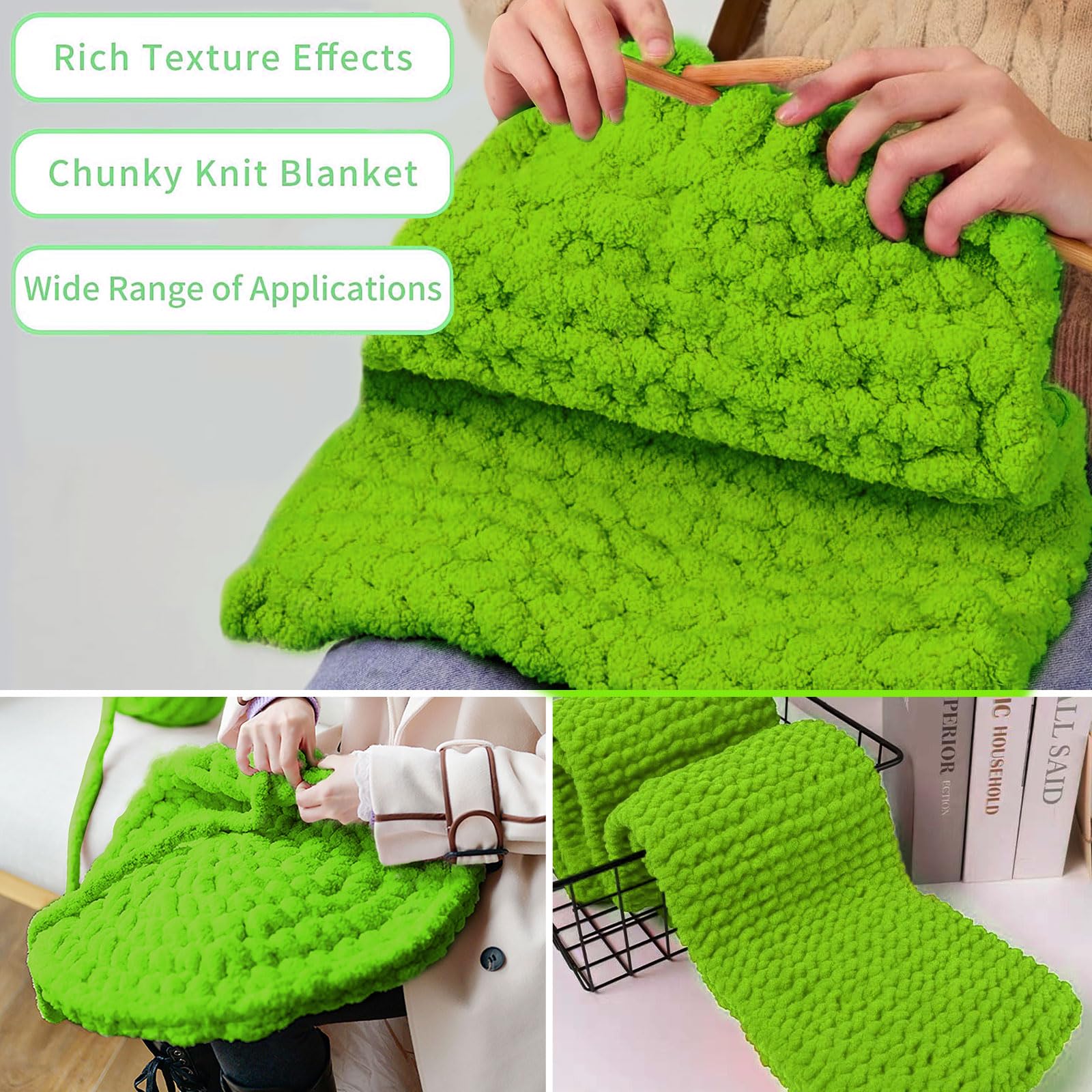 Superweiche Dicke Wolle Zum Häkeln – 2x 250g, Flauschig & Perfekt Für Decken & Schals